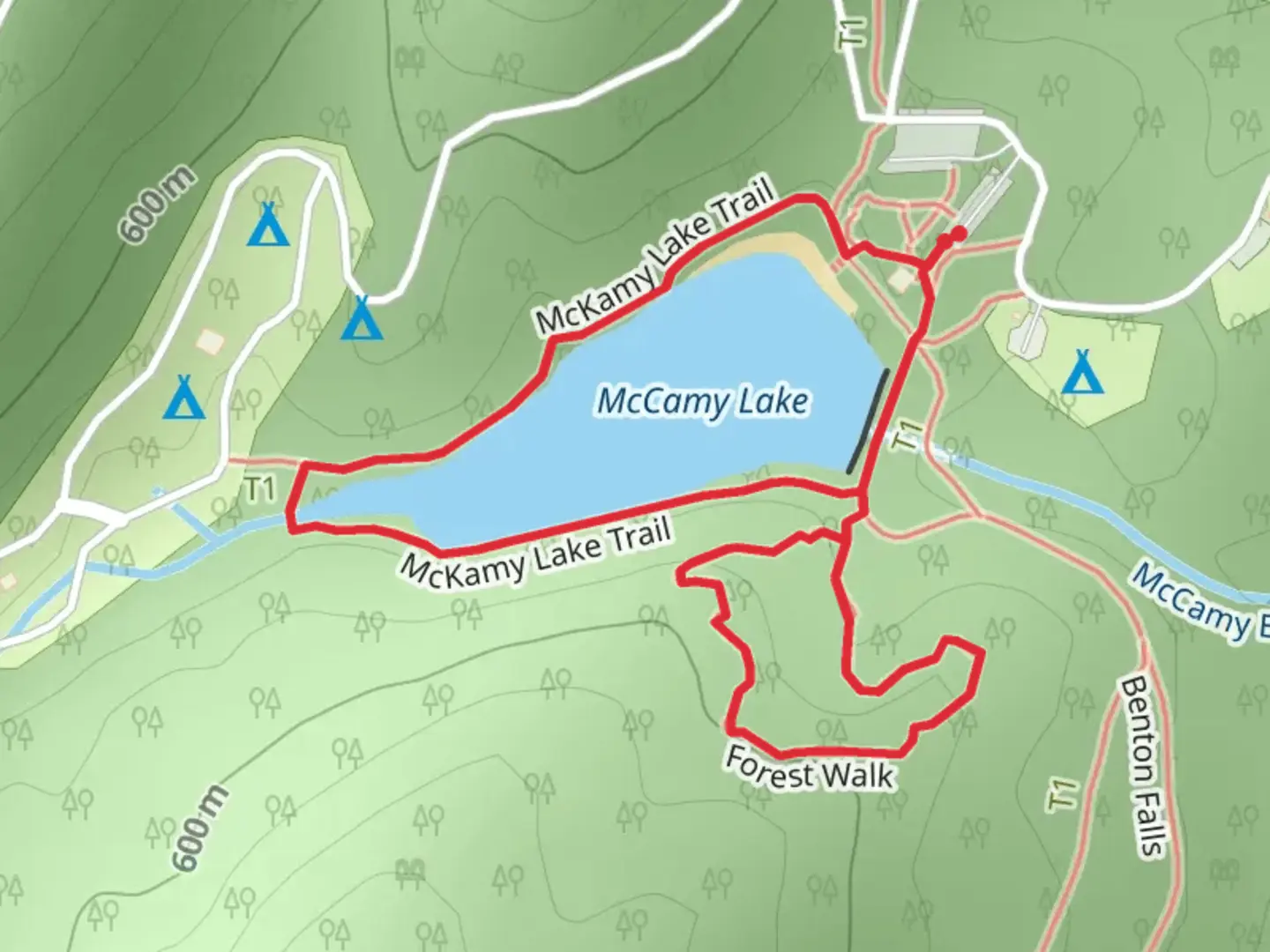 An image depicting the trail McCamy Lake and its surrounding area.