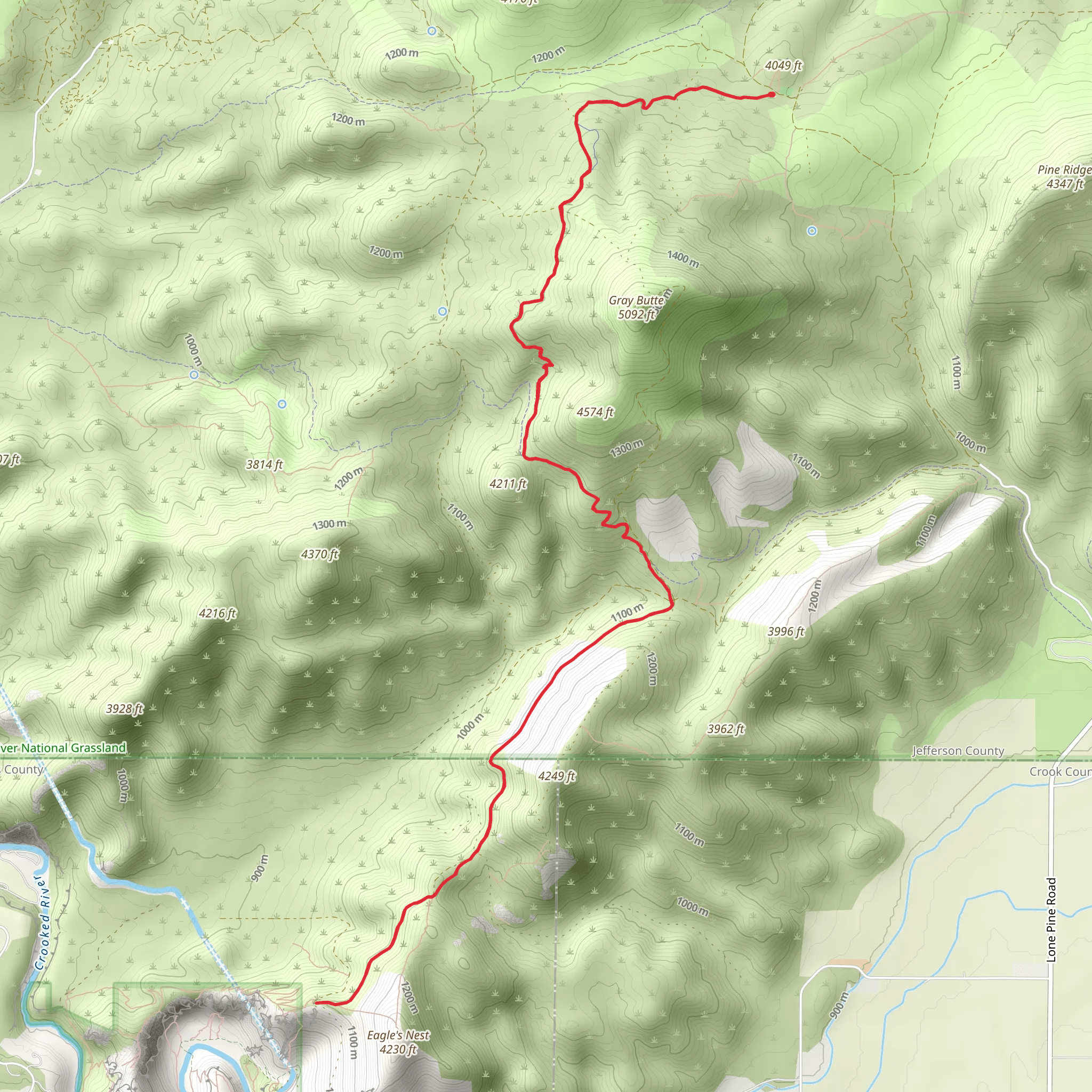 Gray Butte Trail mobile static map