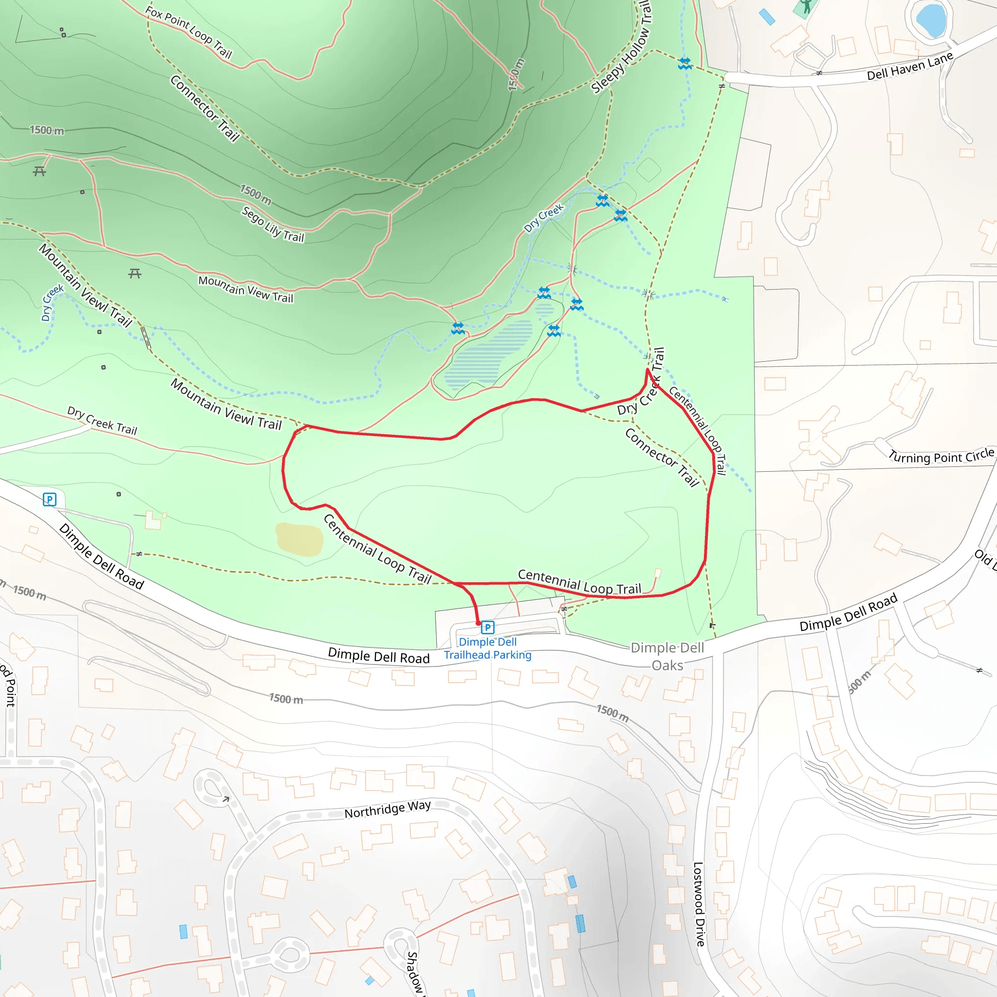 Centennial Loop Trail mobile static map