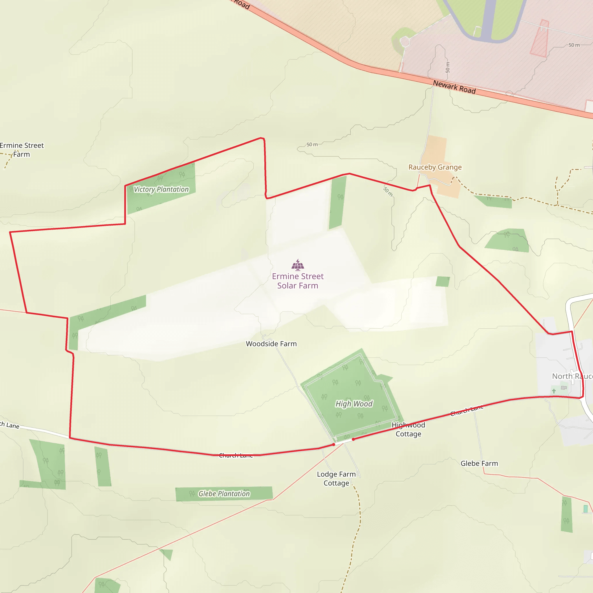 High Wood and North Rauceby mobile static map
