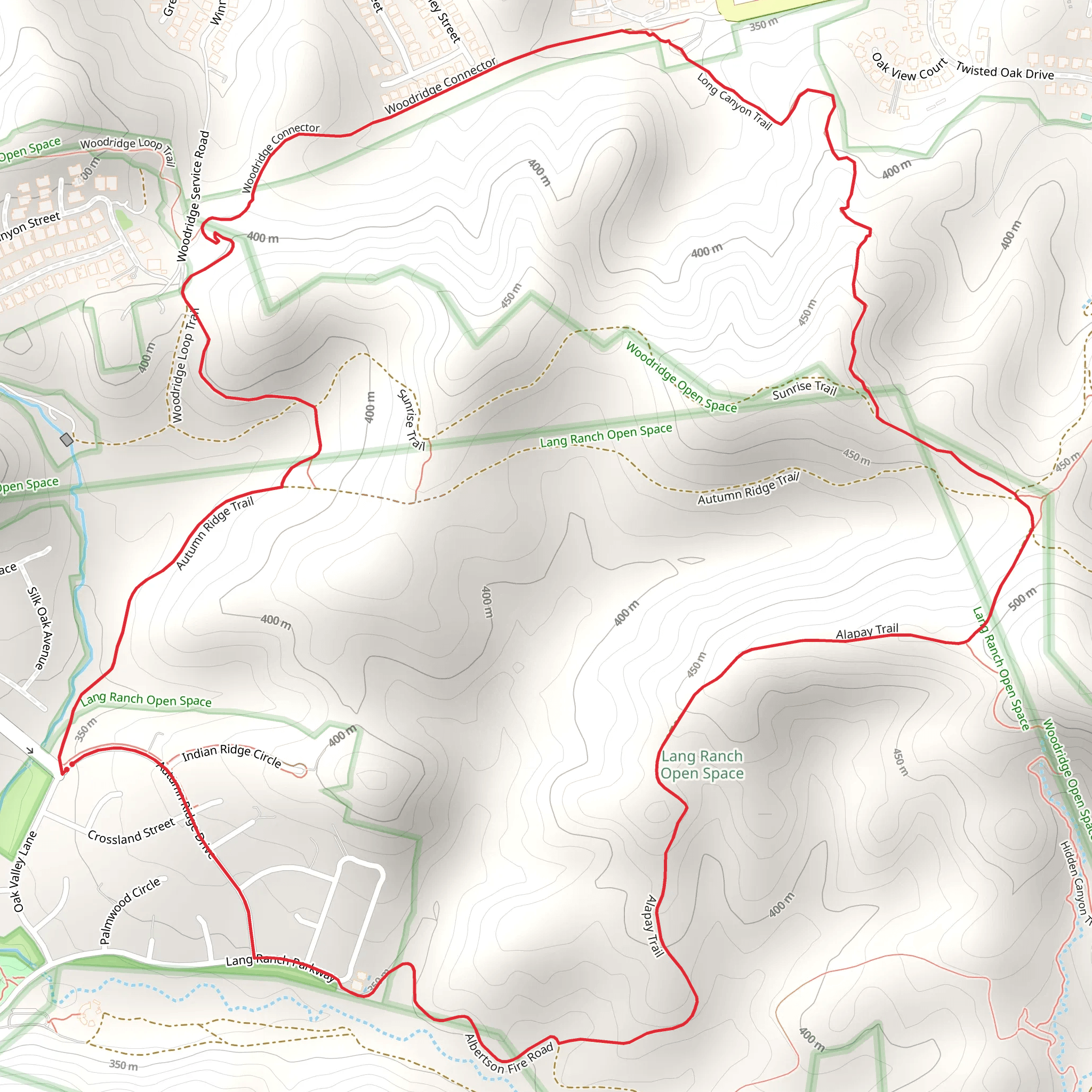 Woodridge Loop Trail mobile static map