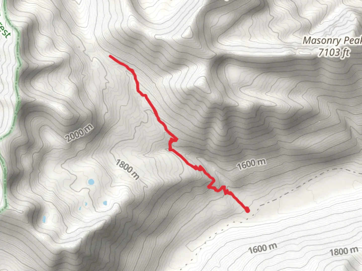 An image depicting the trail Inuya Creek Trail and its surrounding area.