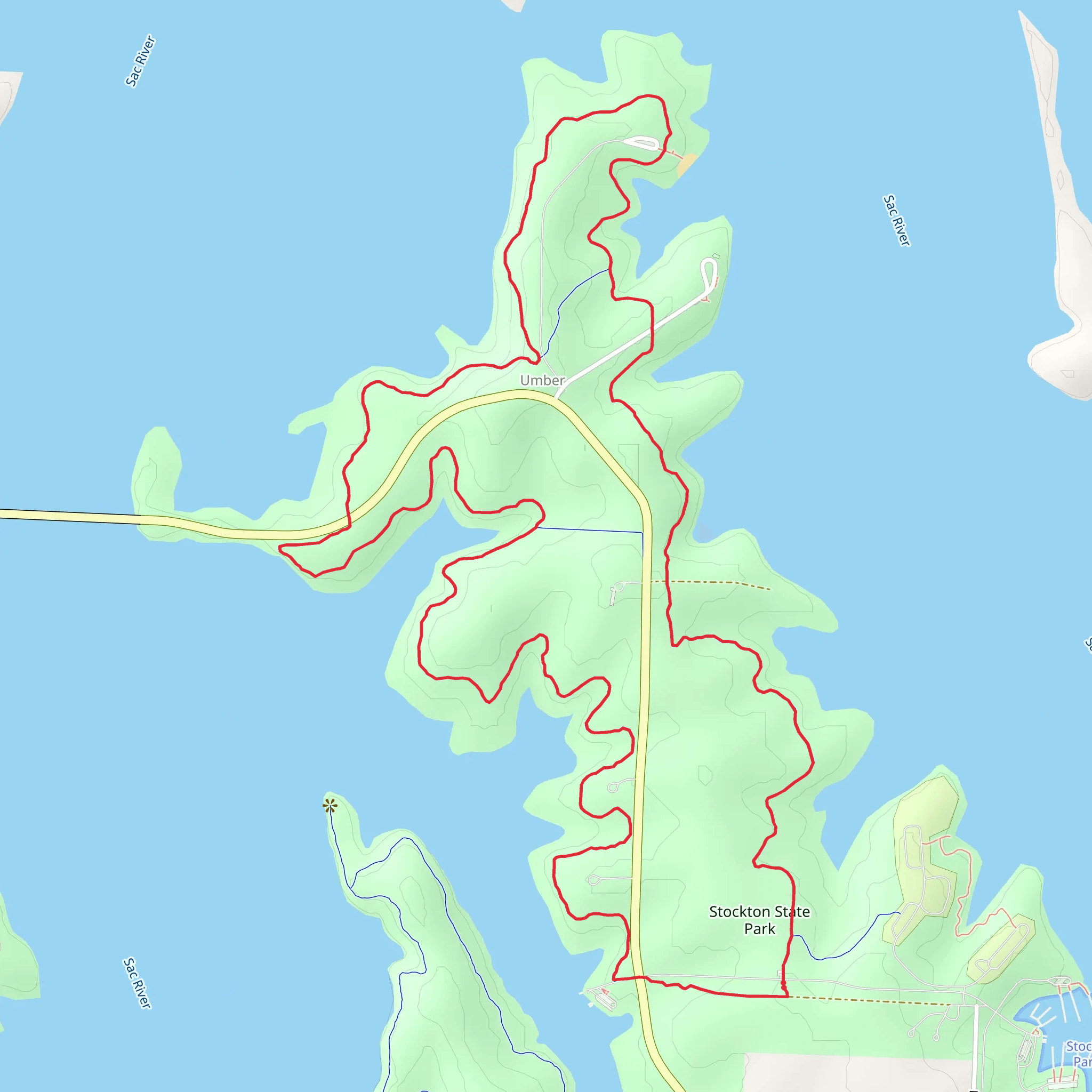 Stockton Lakeview Loop Trail mobile static map