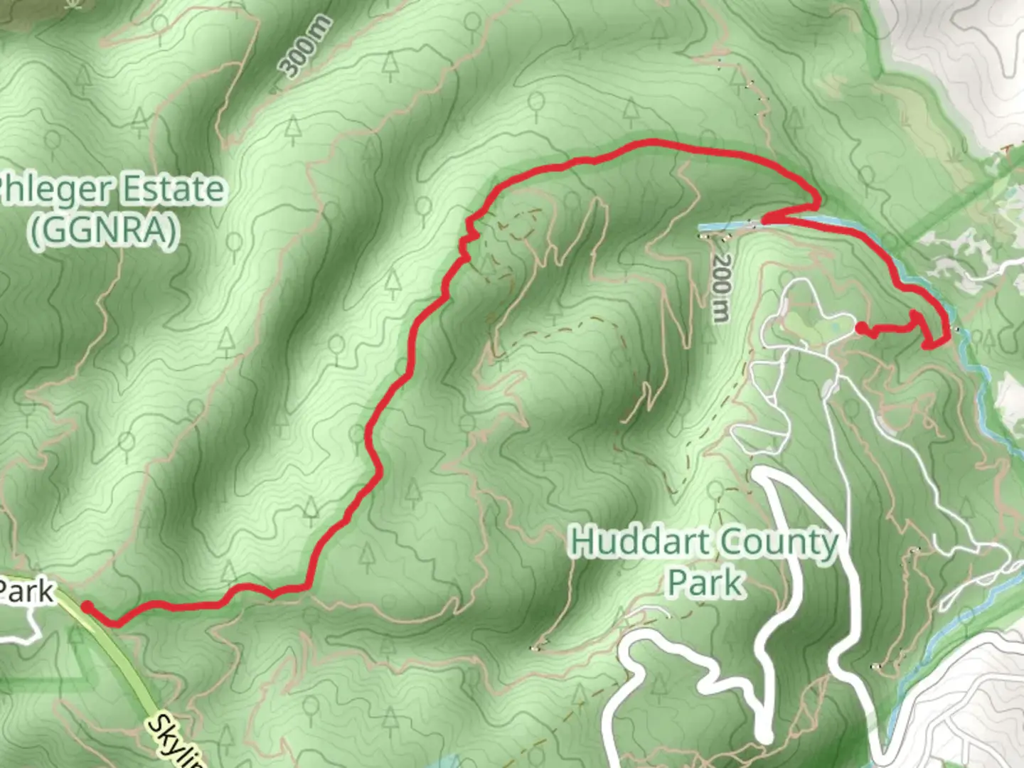 An image depicting the trail Crystal Springs Trail and Richards Road Trail and its surrounding area.