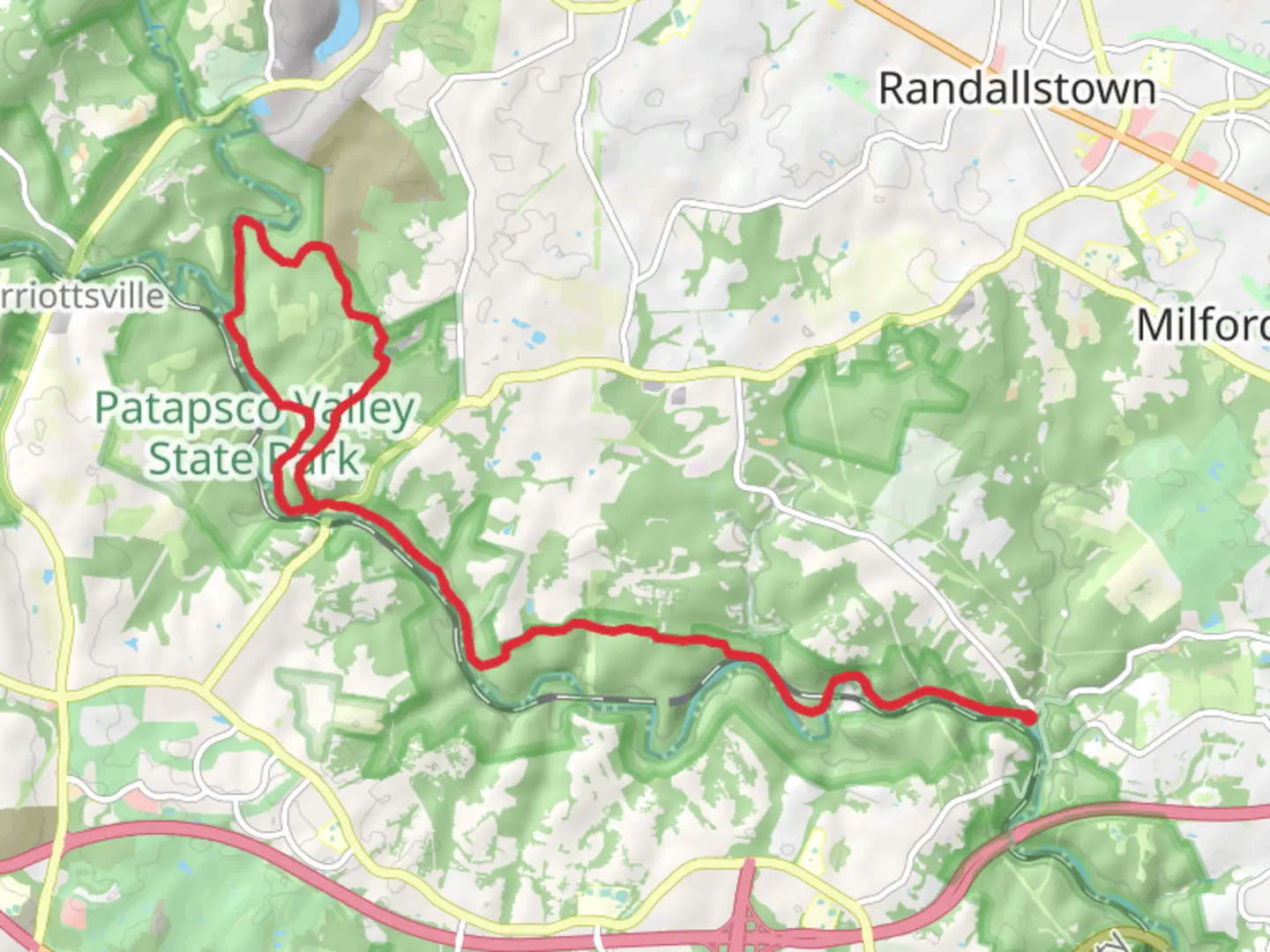 An image depicting the trail Thru and Quarry Trail and its surrounding area.