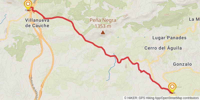 Andalucian Coast to Coast Walk stage 8 Map
