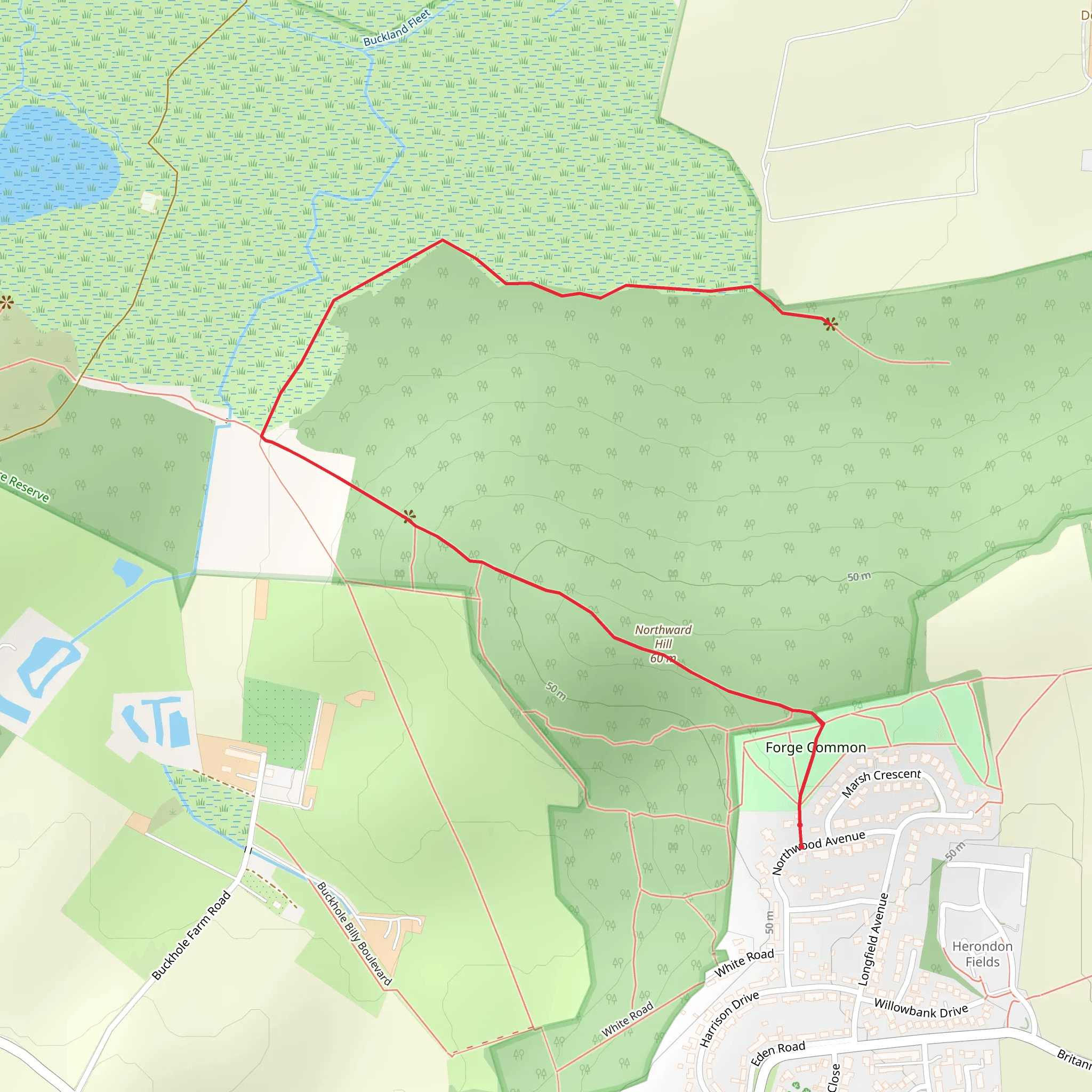 Northward Hill and Heronry Viewpoint Walk mobile static map