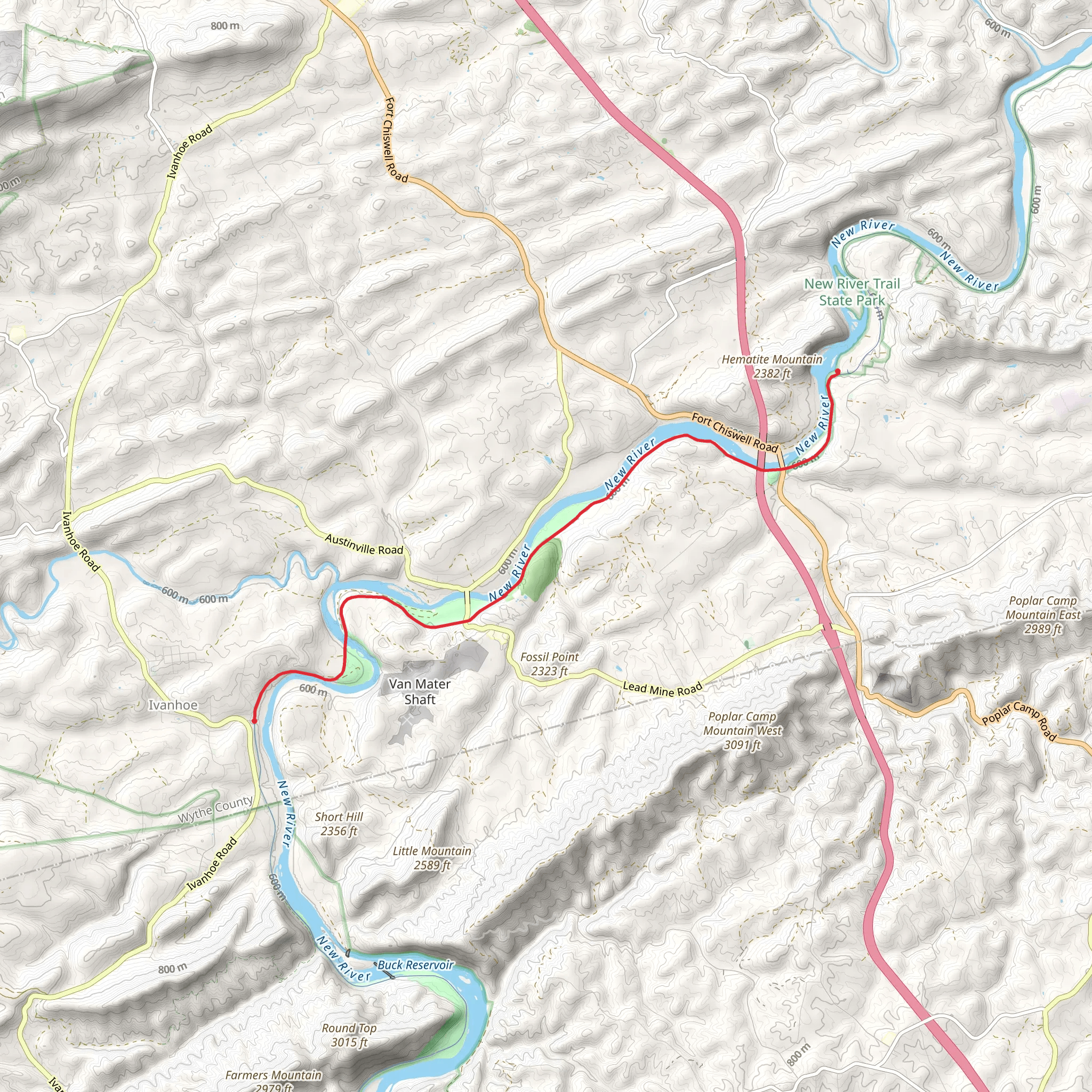 New River Trail - Ivanhoe mobile static map