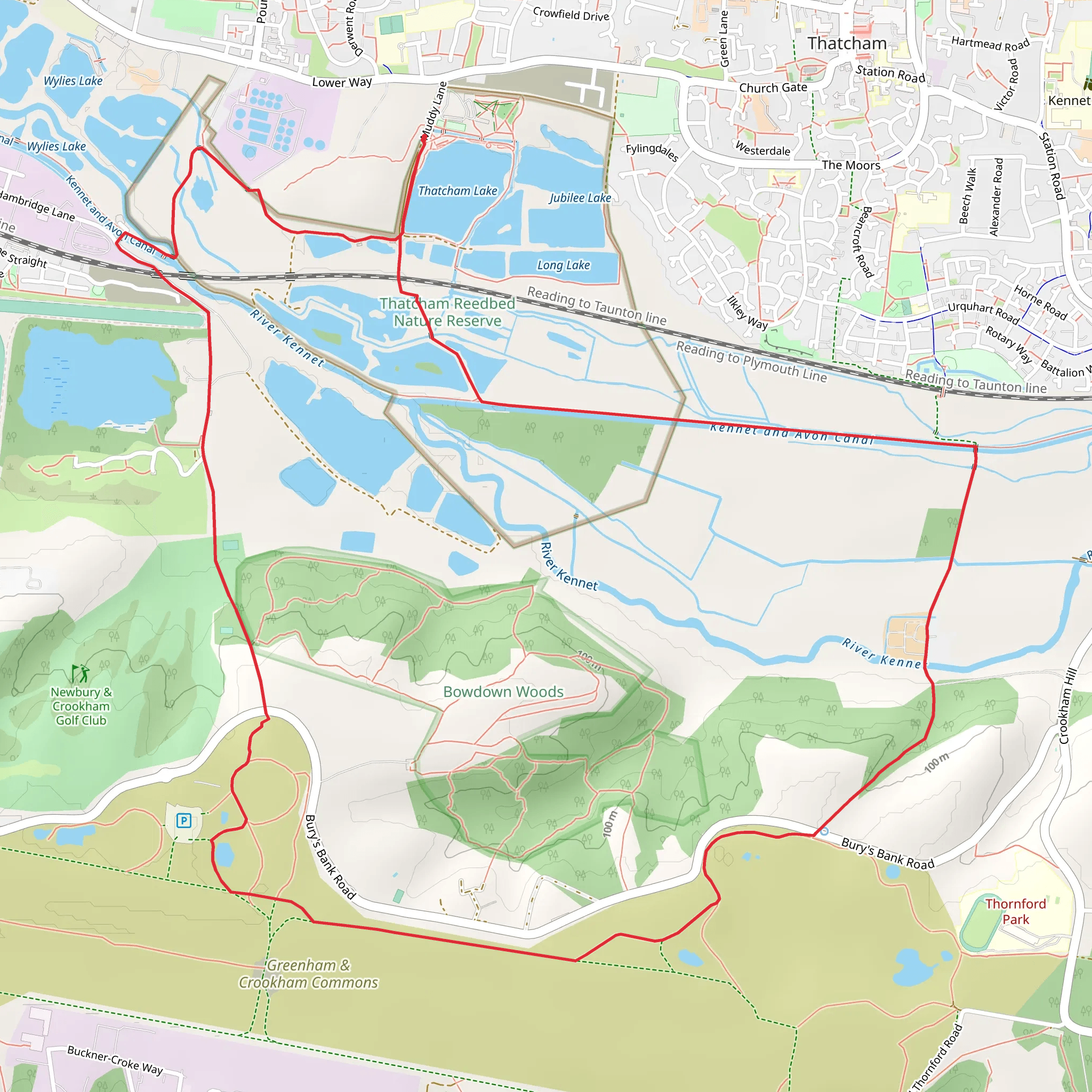 Bowdown Woods Loop mobile static map