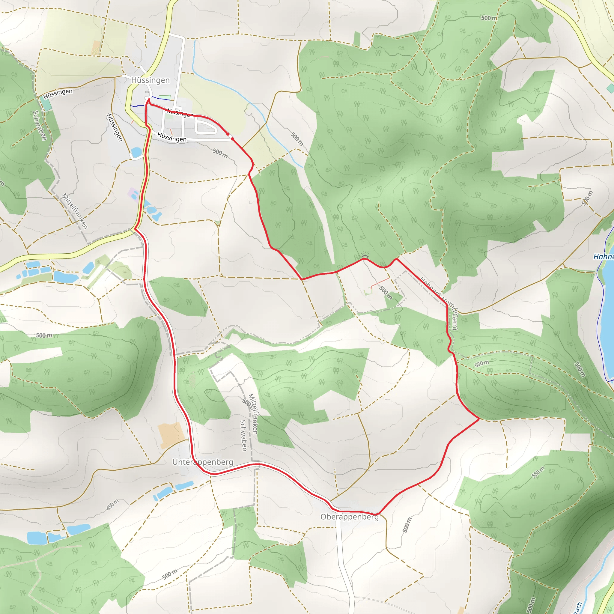 Rundweg Hainsfarth 7 and Geologischer Pfad Polsingen mobile static map