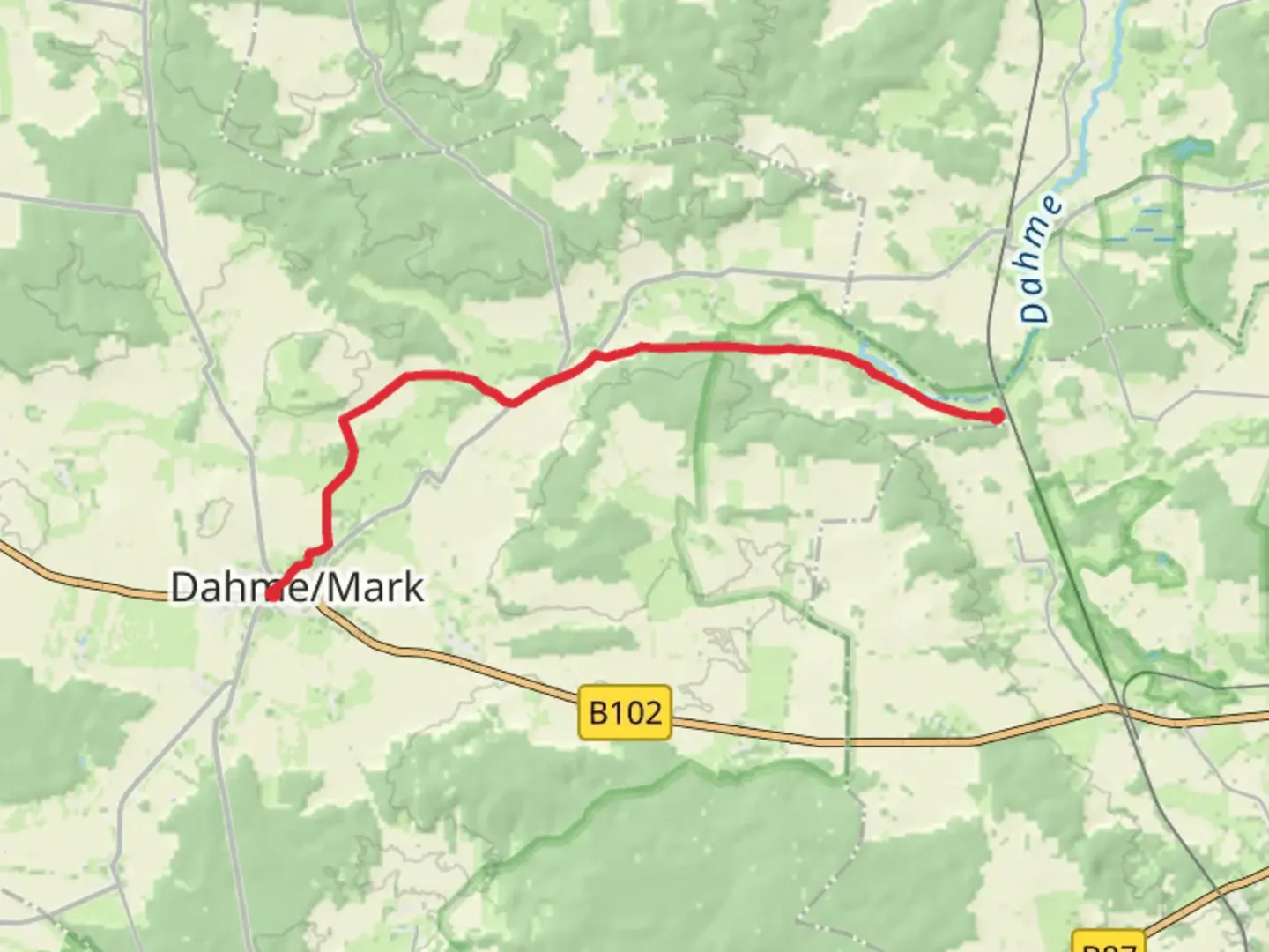 An image depicting the trail Dahme - Mark to Weinberg Walk and its surrounding area.