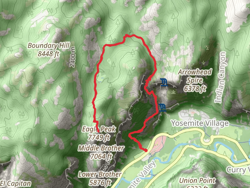 Eagle Peak and Creek via Upper Yosemite Fall Trail