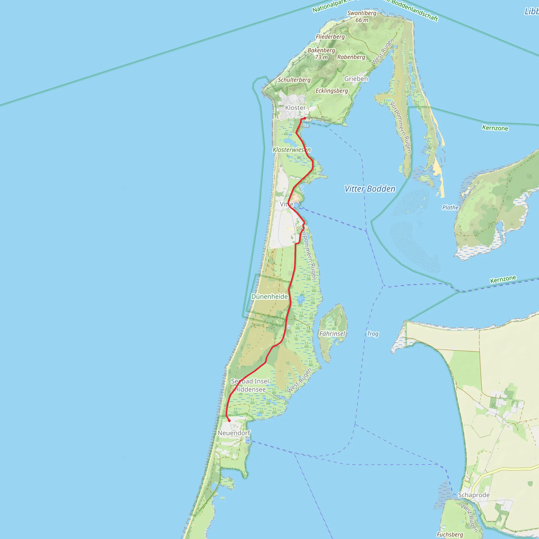 Kloster to Neuendorf via Aasriege mobile static map