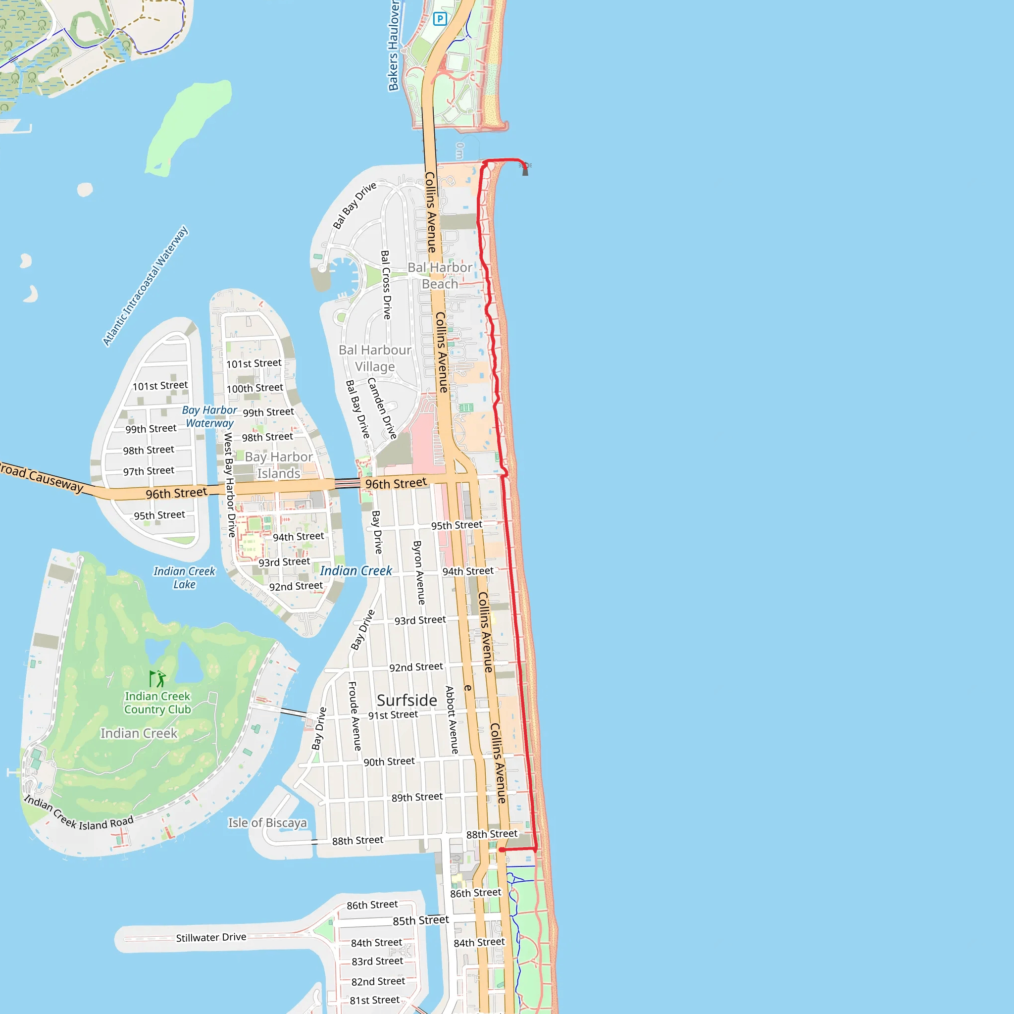 Bal Harbor Beach mobile static map