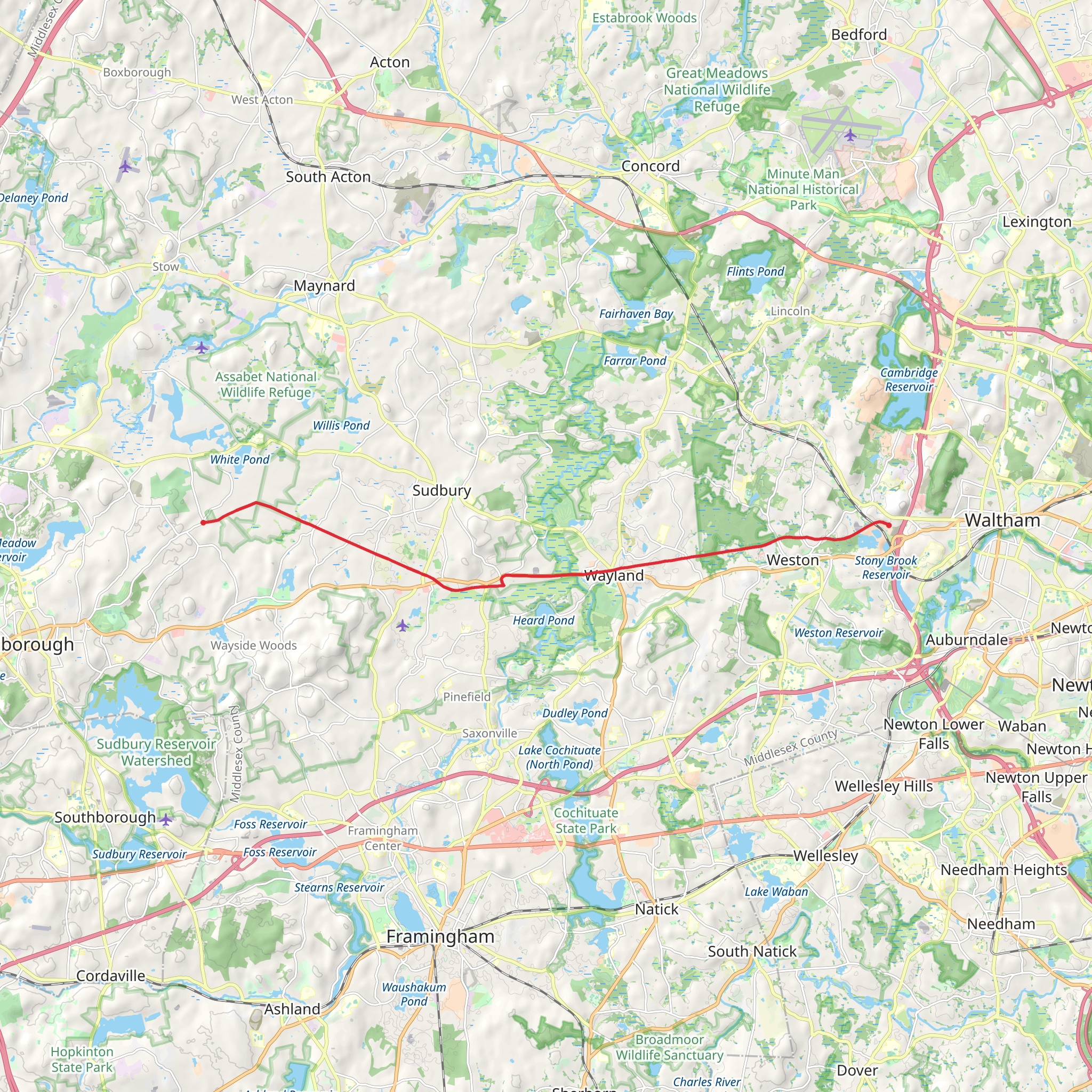 Mass Central Rail Wayside Trail mobile static map