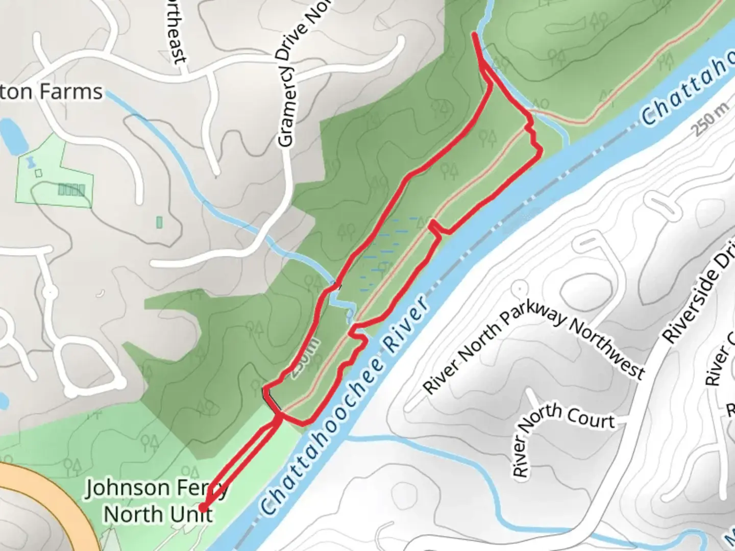 An image depicting the trail Chattahoochee River National Recreation Area - Johnson Ferry North Loop and its surrounding area.