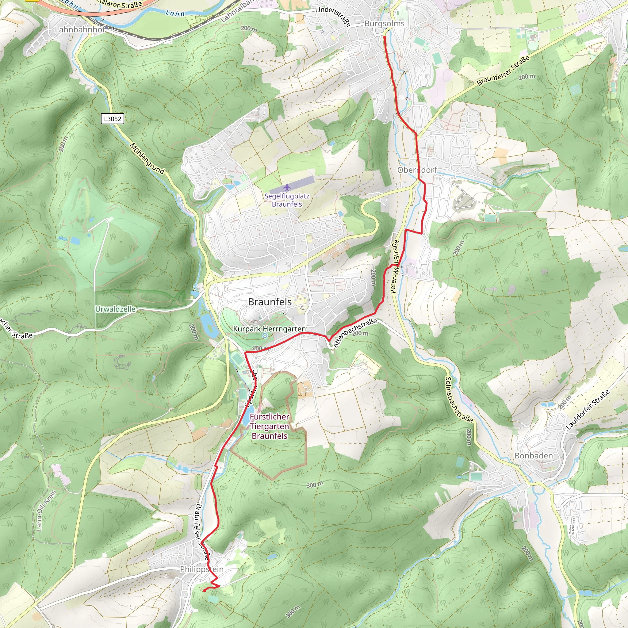 Burgsolms to Burg Philip Stein Walk mobile static map