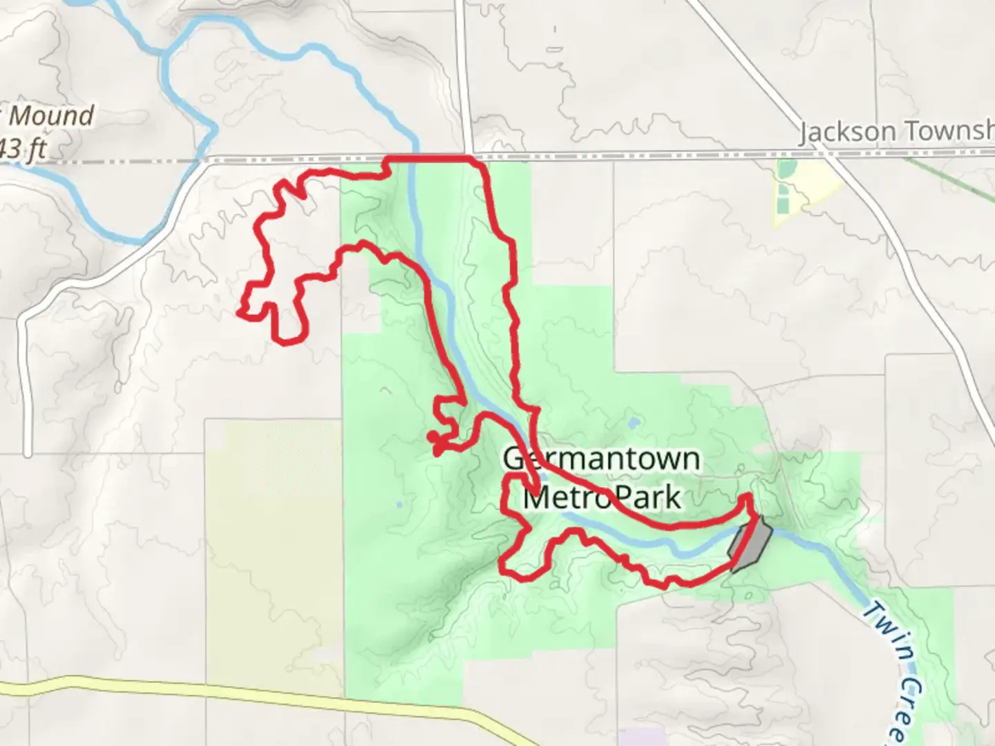An image depicting the trail Twin Creek Loop and its surrounding area.