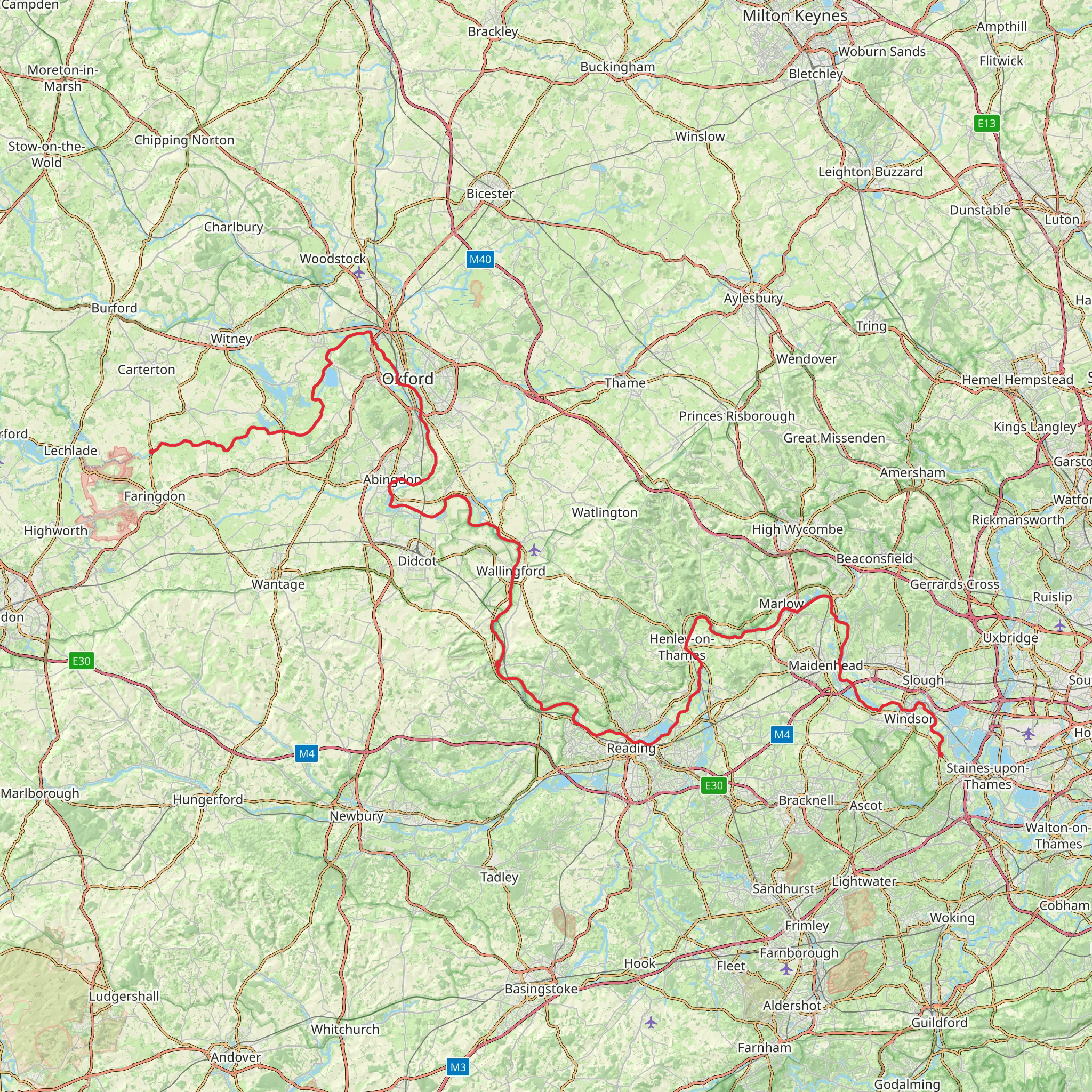 Thames Pilgrim Way mobile static map