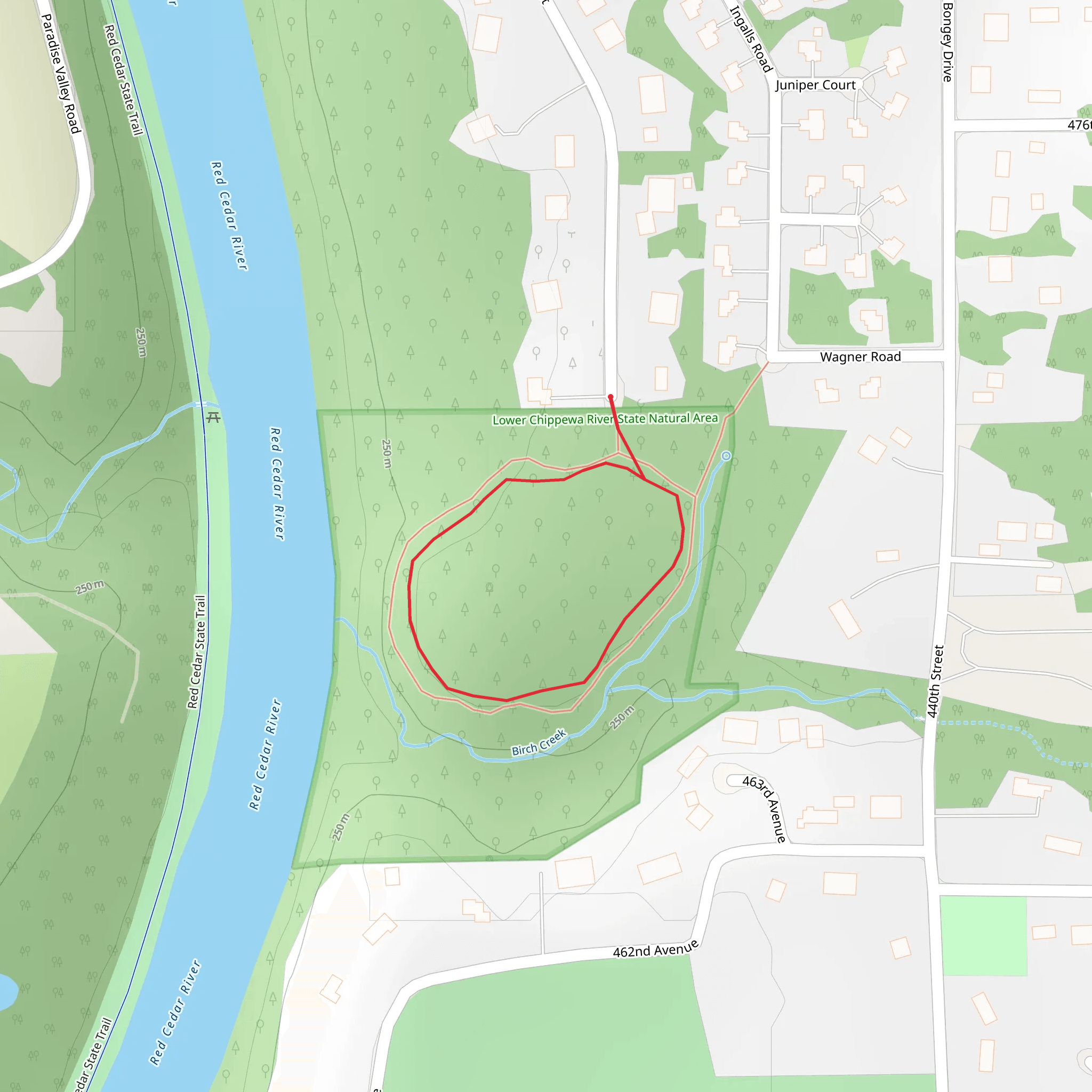 Khiel Birch Creek Preserve Loop mobile static map