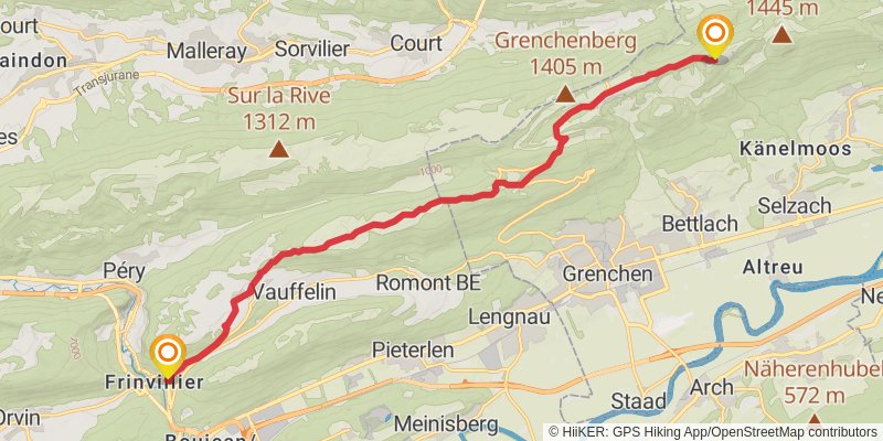 Jura Crest Trail stage 8 Map