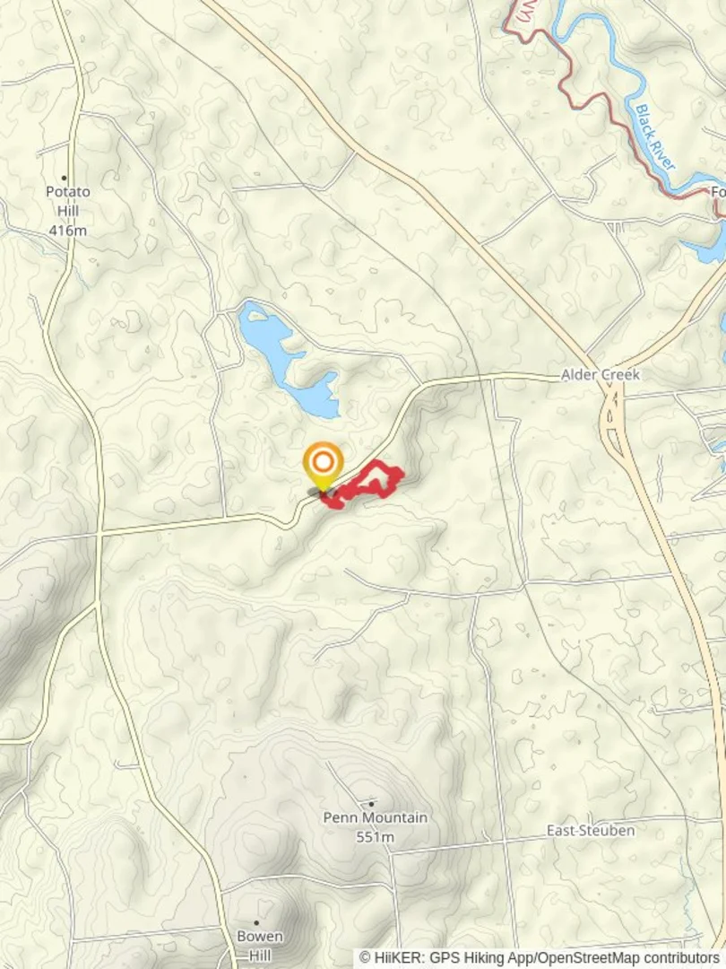 An image depicting the trail Egypt Cemetery Loop and its surrounding area.