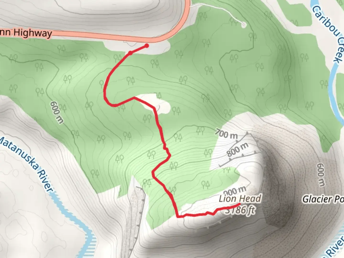 An image depicting the trail Lion Head and its surrounding area.
