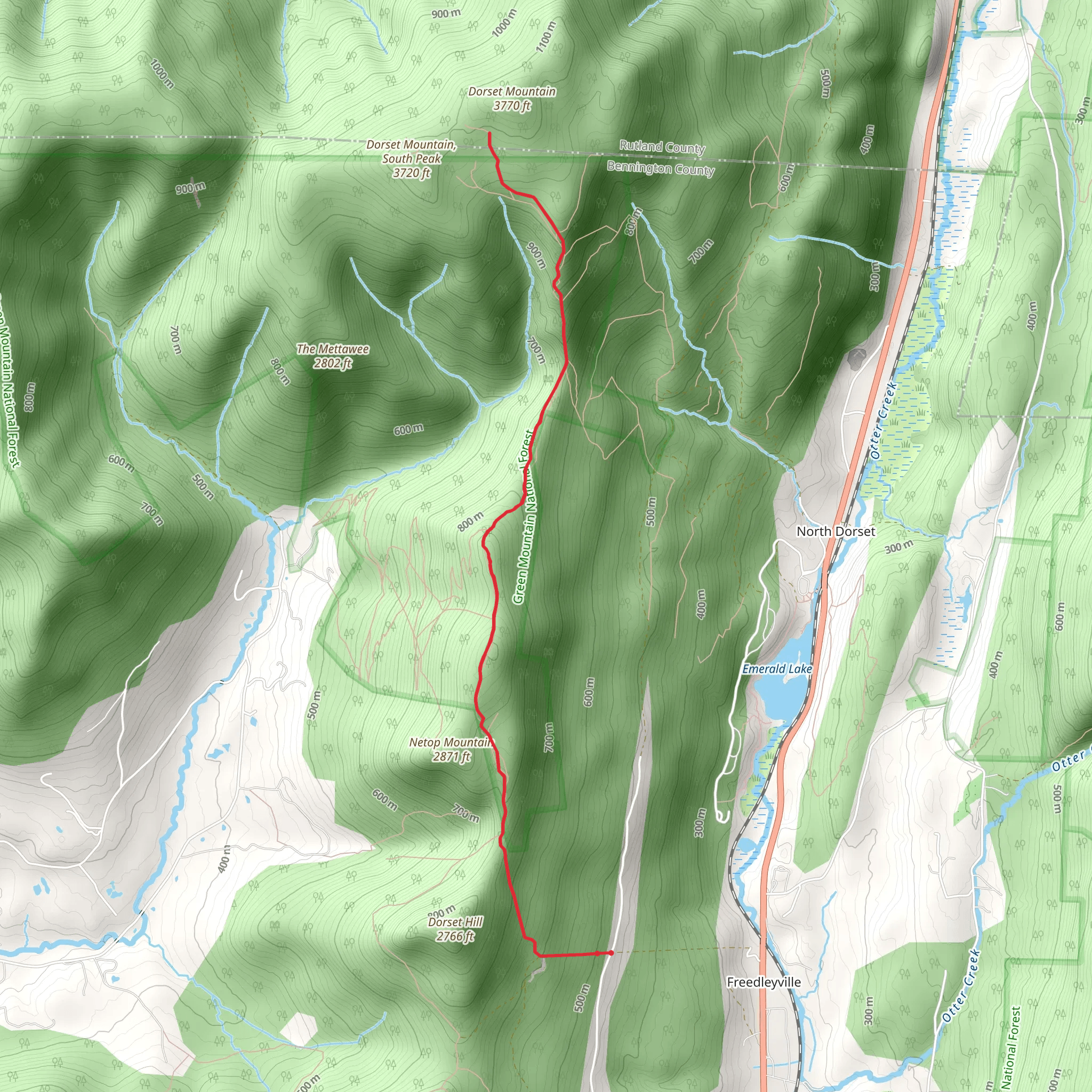 Dorset Mountain Trail mobile static map