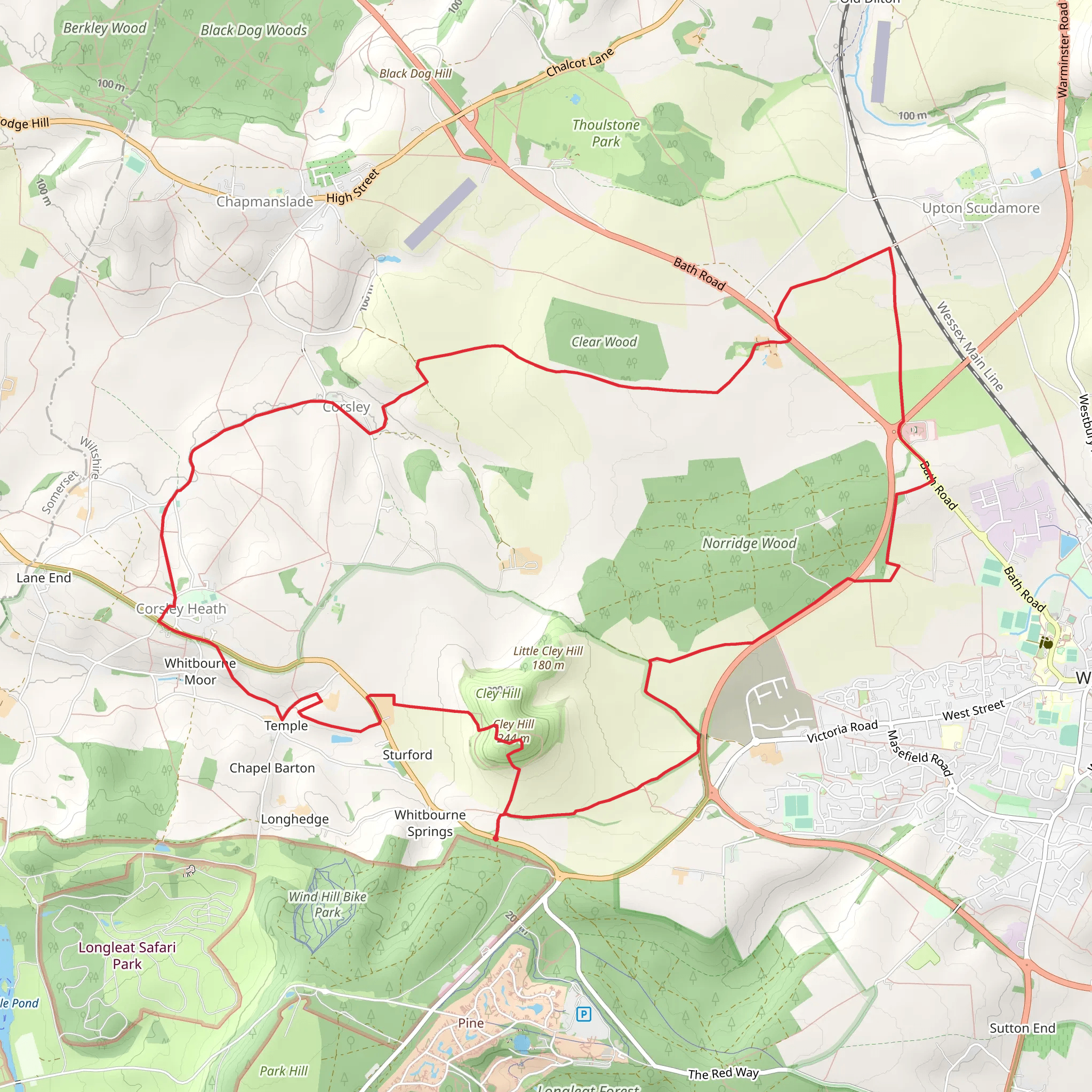 Cley Hill Trail mobile static map