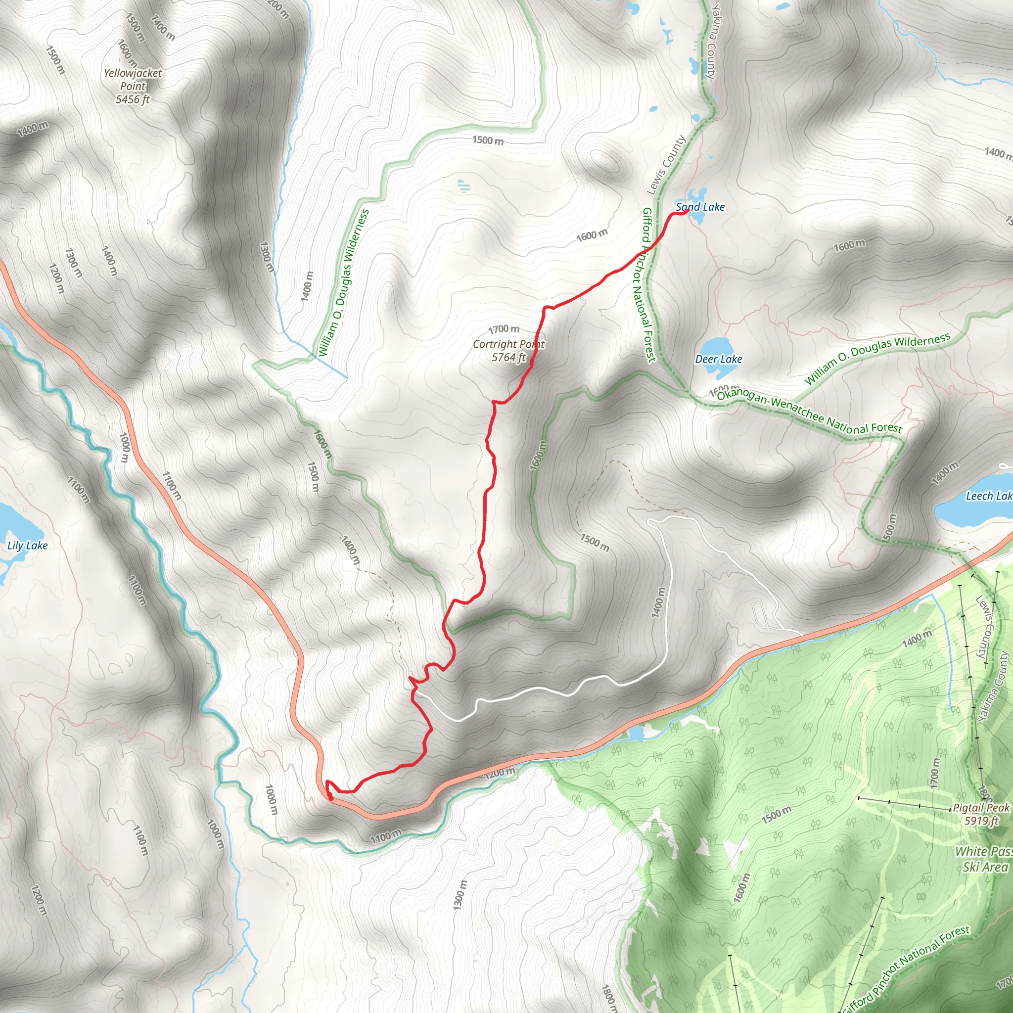 Sand Lake Trail mobile static map