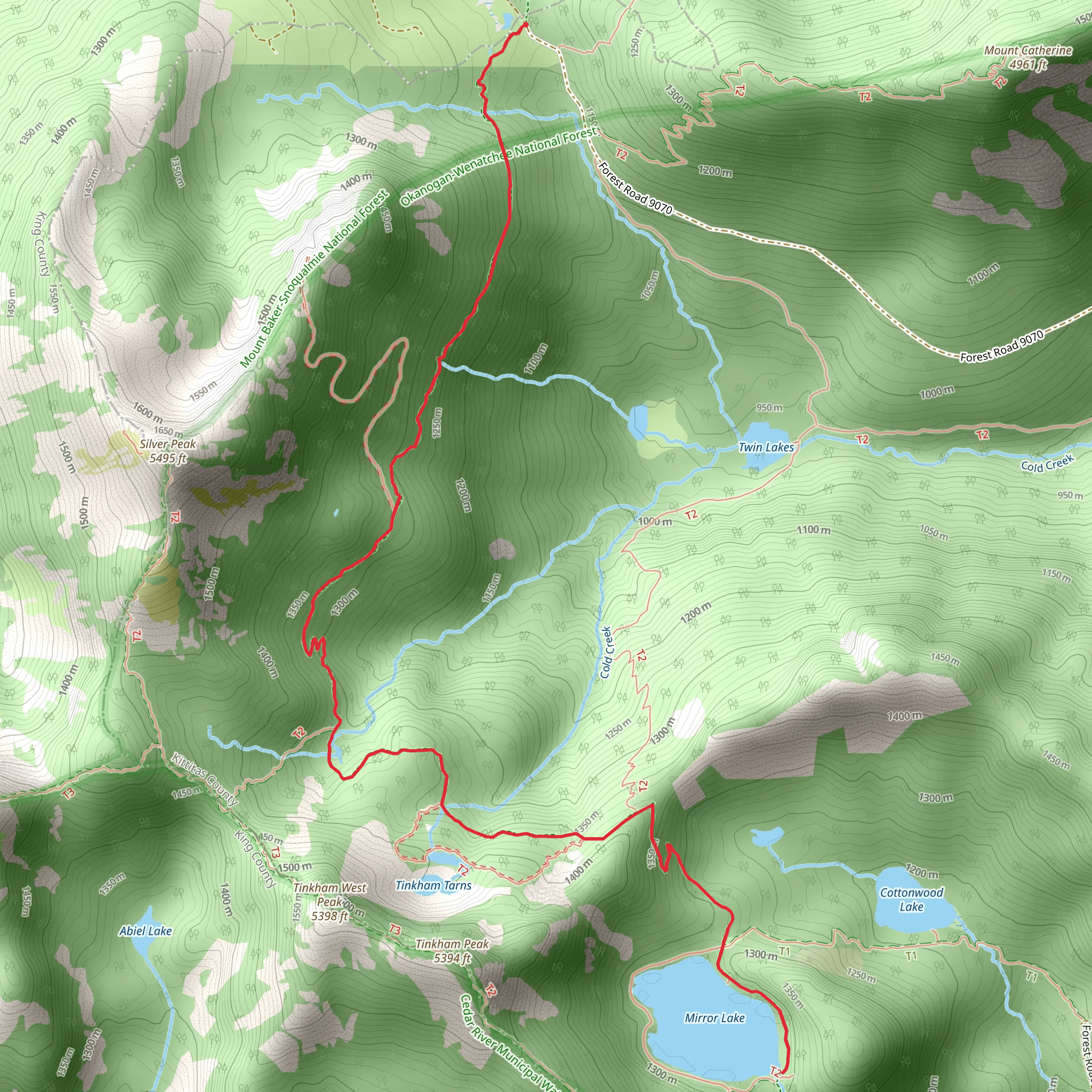 Mirror Lake from Windy Pass mobile static map