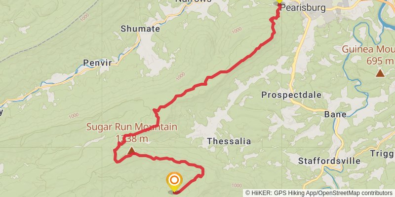 Appalachian Trail - Virginia stage 16 Map