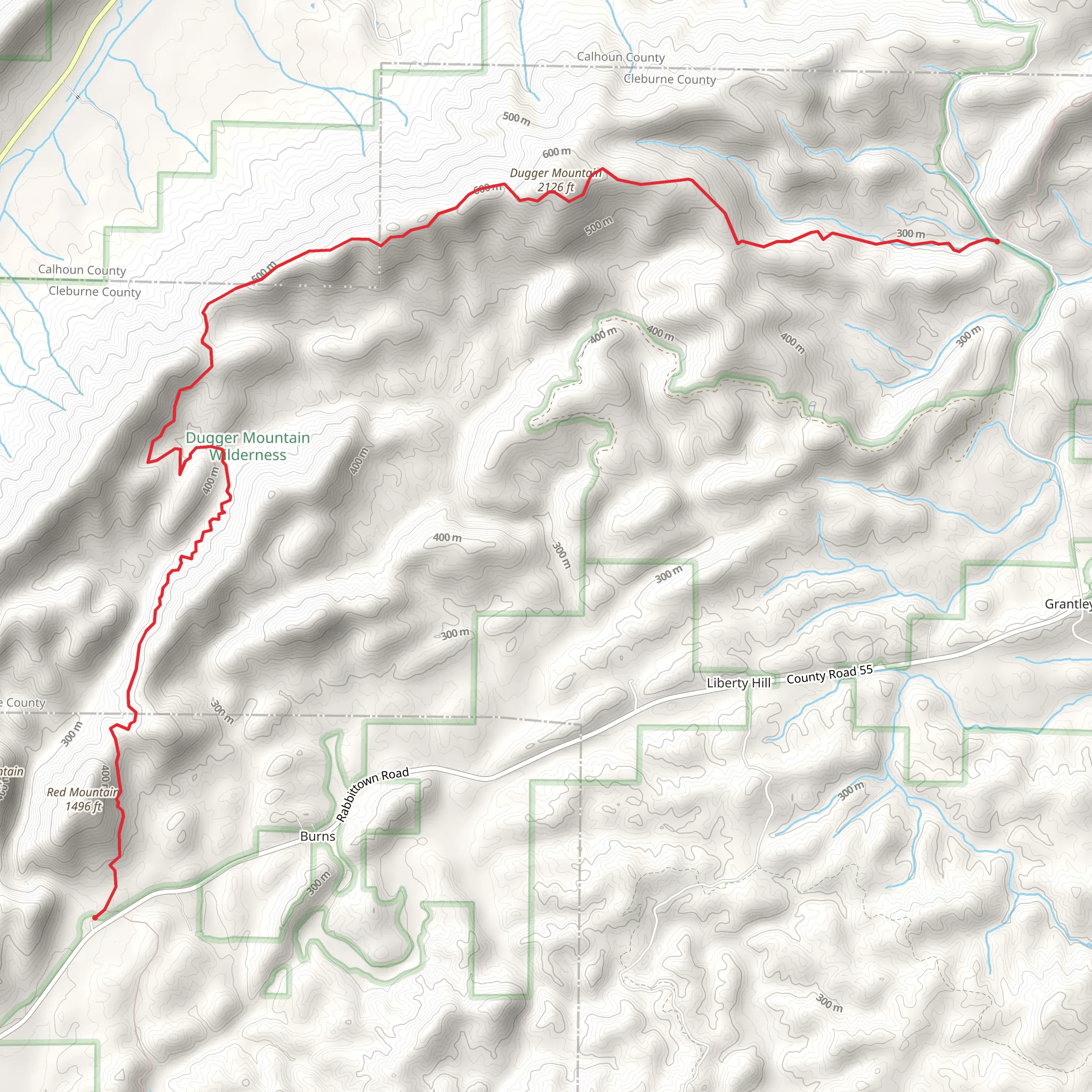 Dugger Mountain via Pinhoti Trail mobile static map