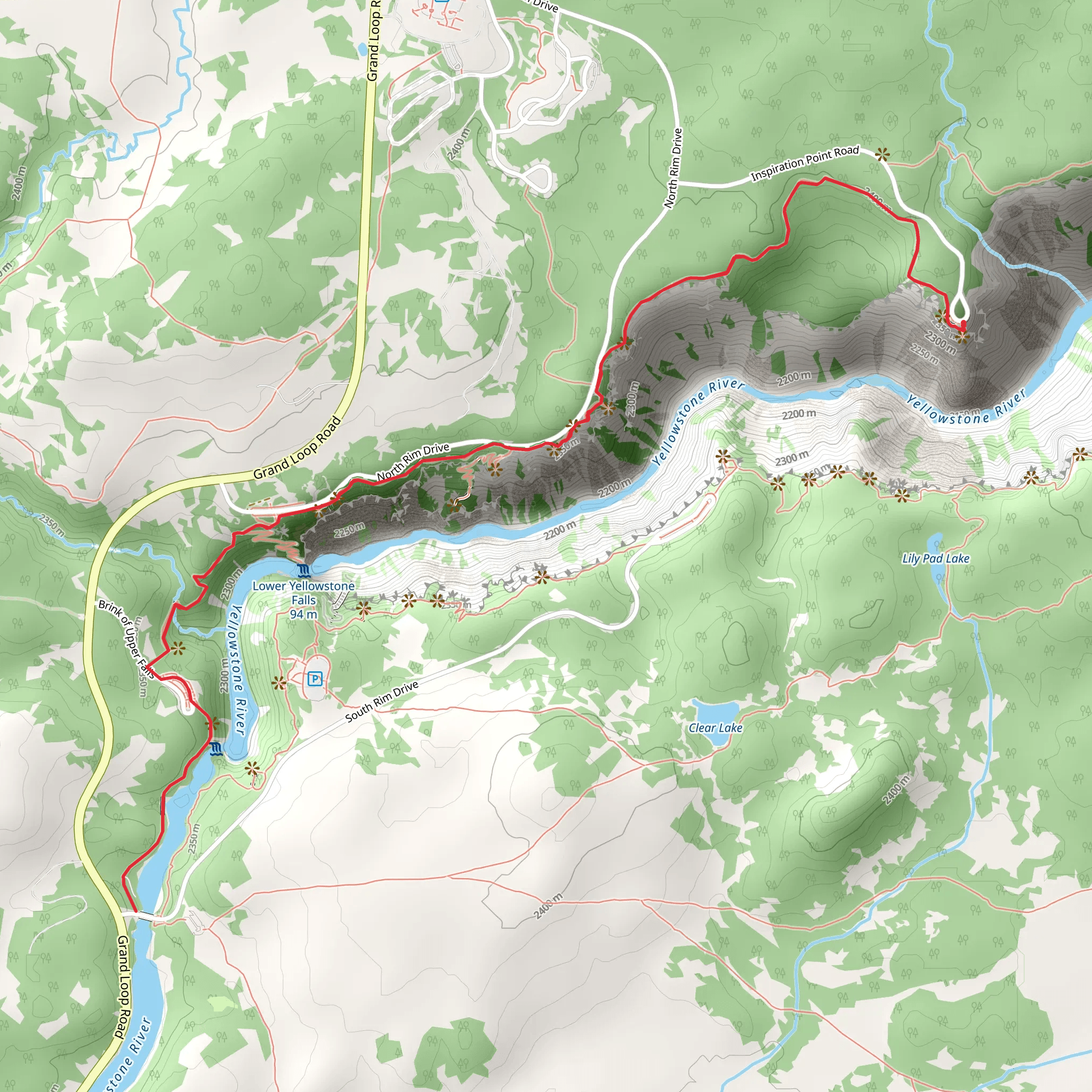 North Rim Trail mobile static map