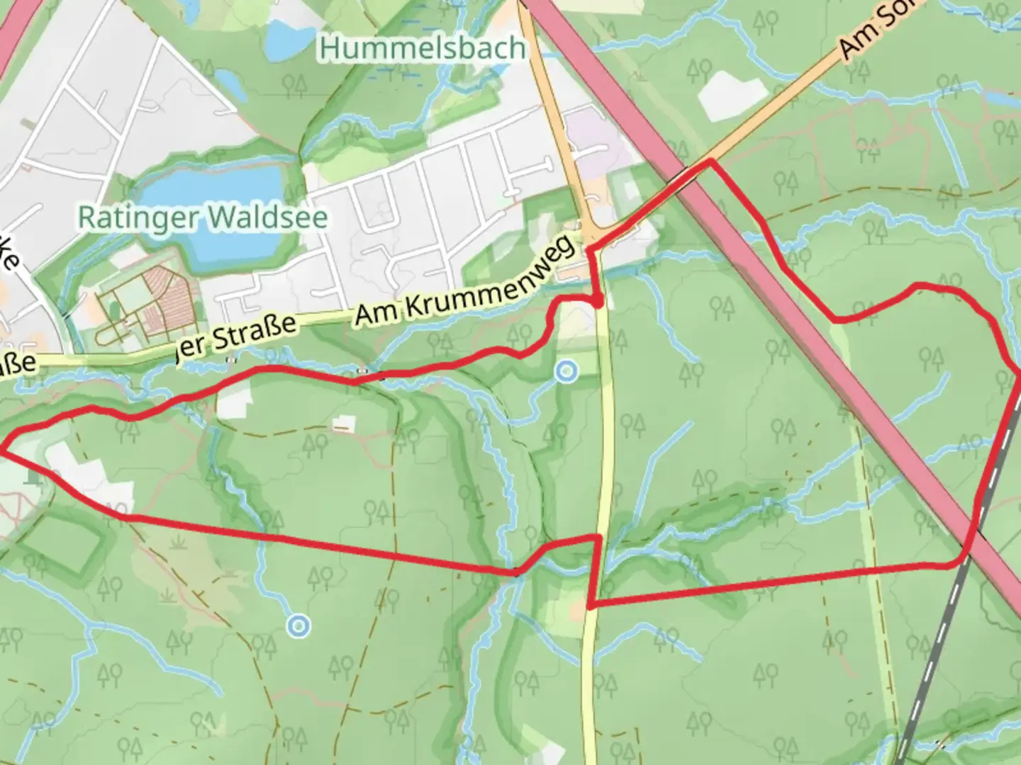 An image depicting the trail Angerland Rundweg A6 and its surrounding area.