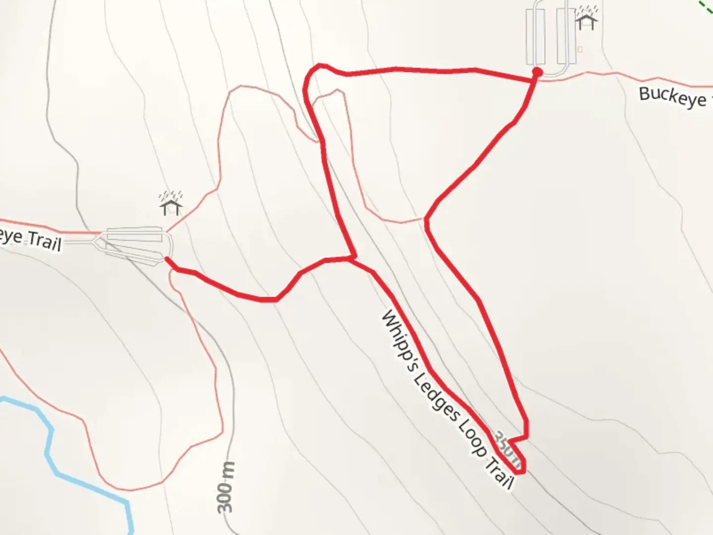 An image depicting the trail Whipp's Ledges Loop Trail and its surrounding area.
