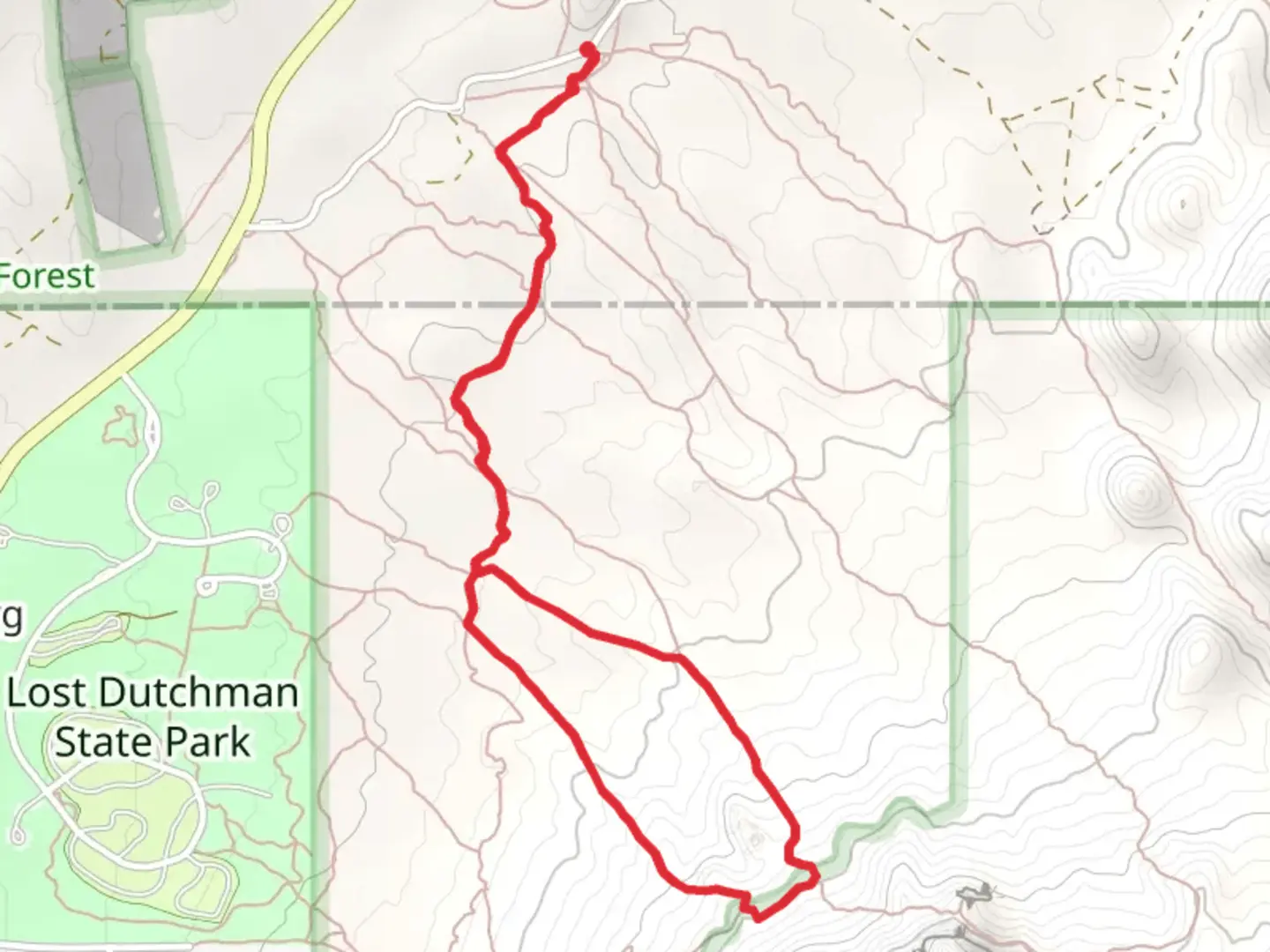 An image depicting the trail Jacobs Crosscut and Treasure Loop Trail and its surrounding area.