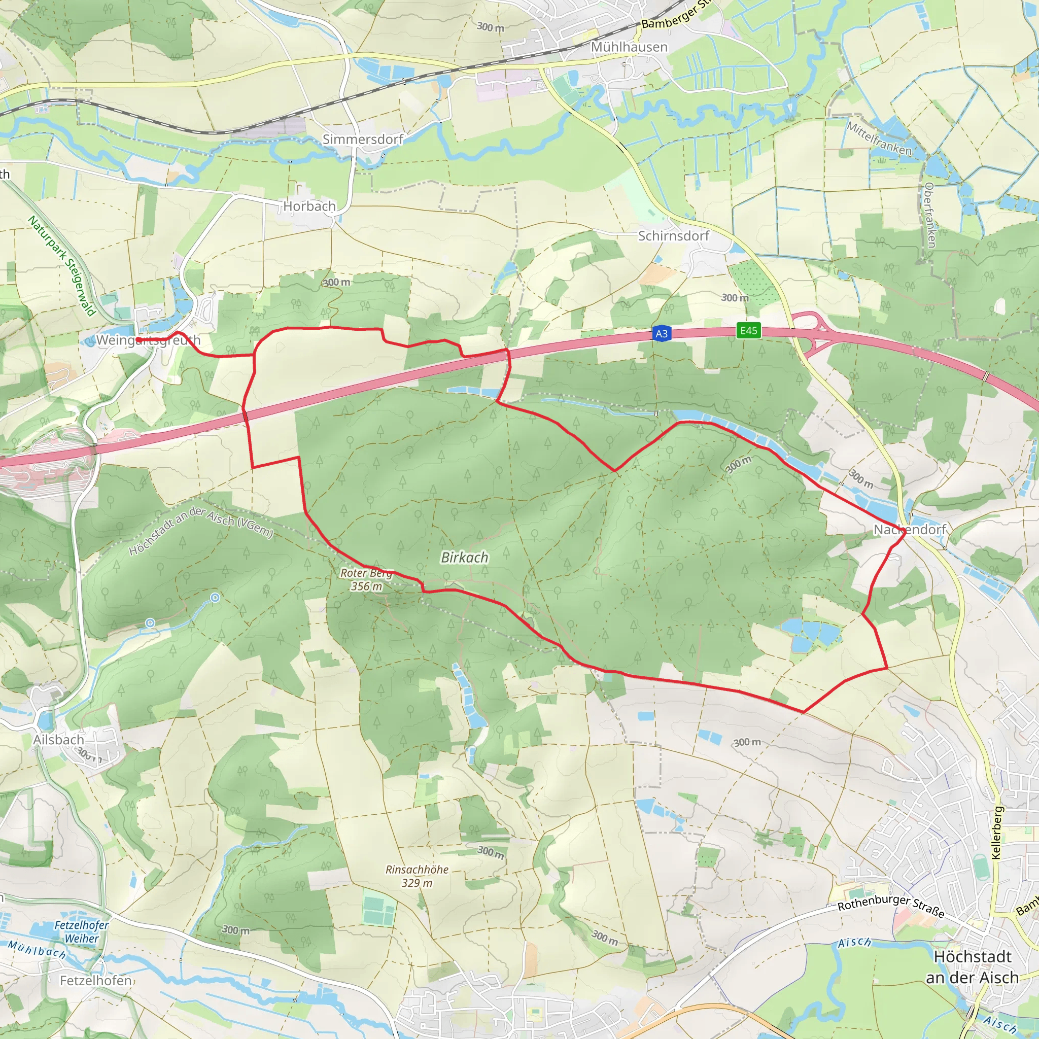 Weingartsgreuth W5 and W6 Loop mobile static map