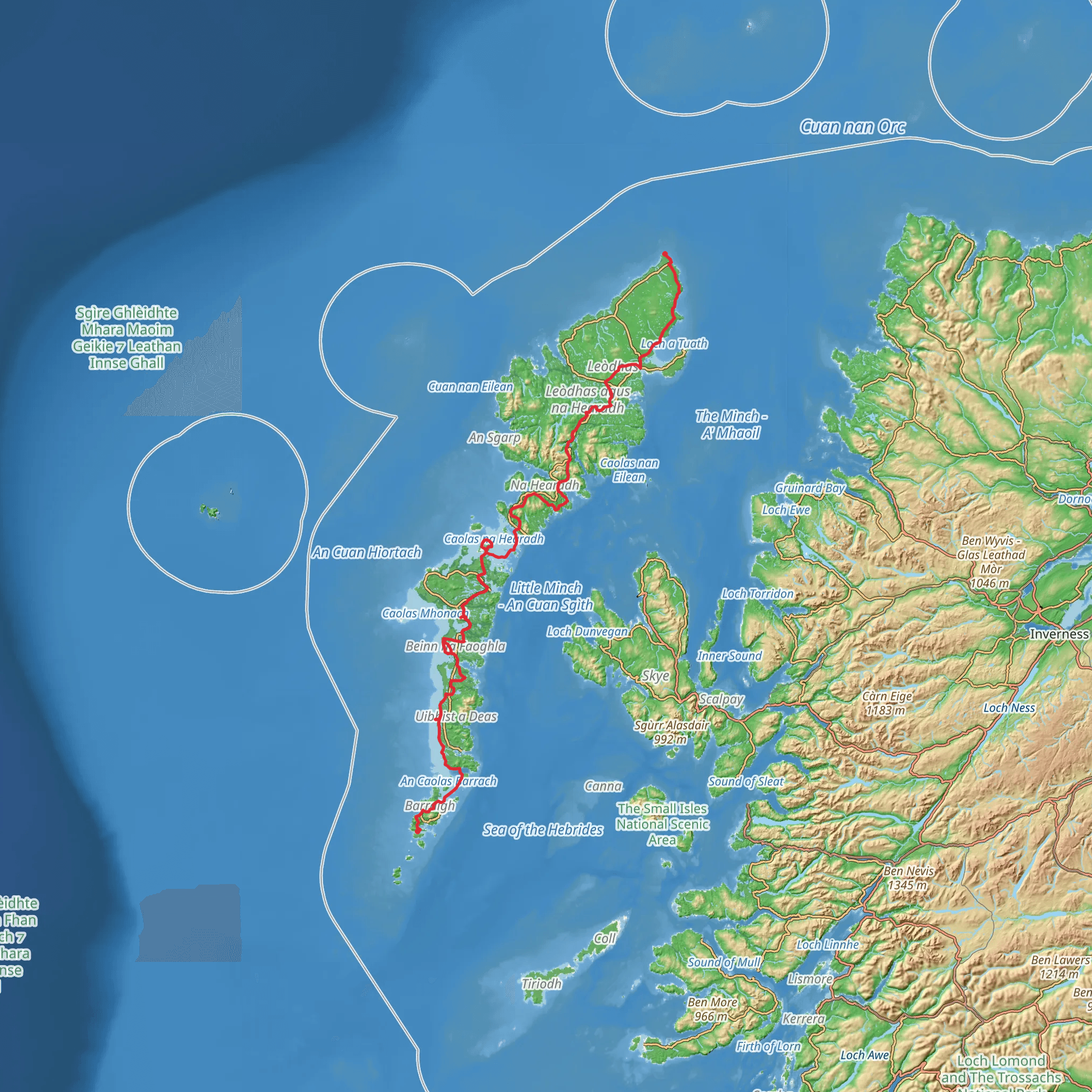 Hebridean Way mobile static map