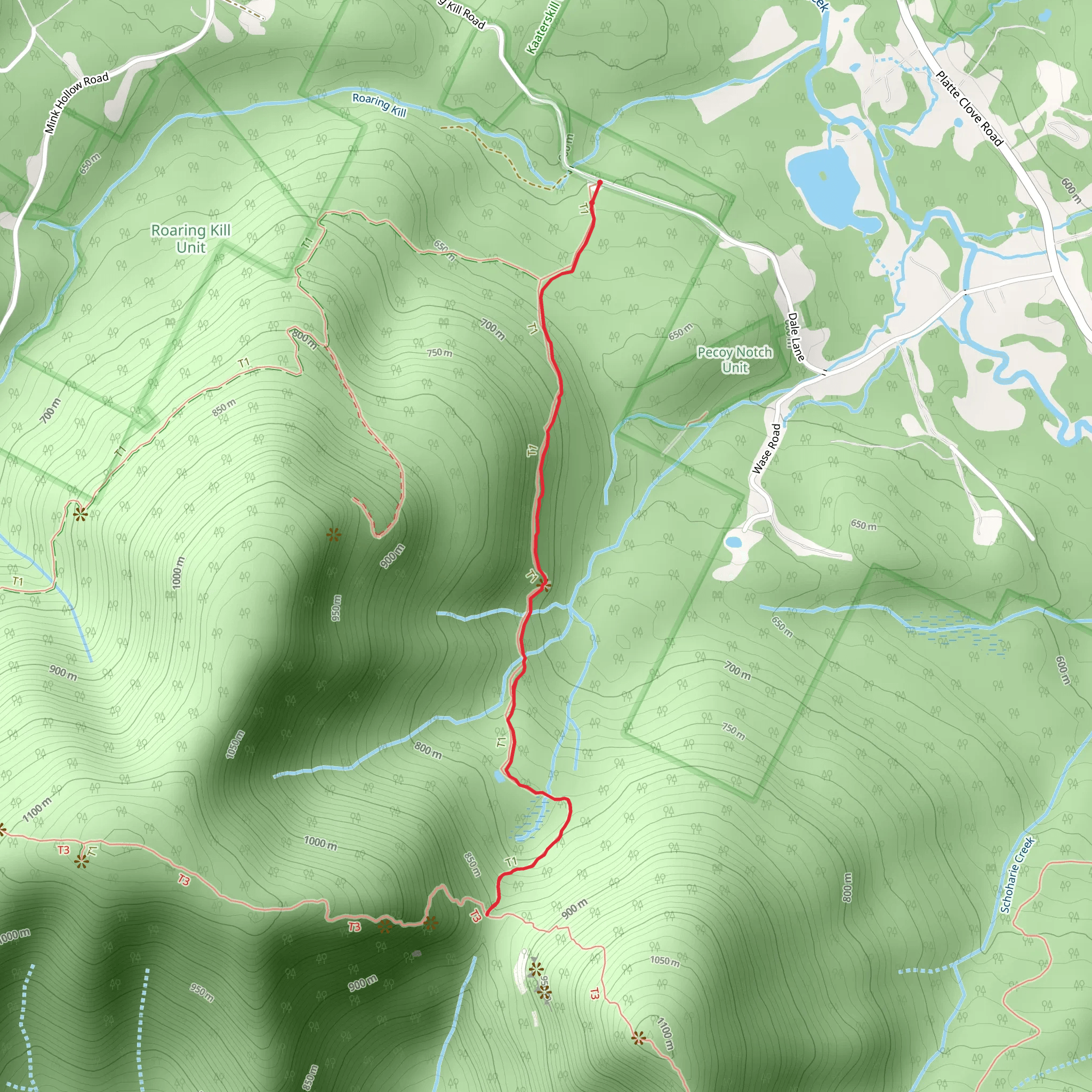 Pecoy Notch Trail mobile static map