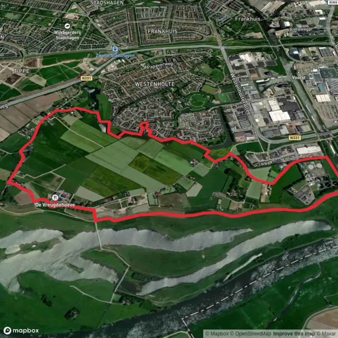 An image depicting the trail Rondje Zwolle Loop and its surrounding area.