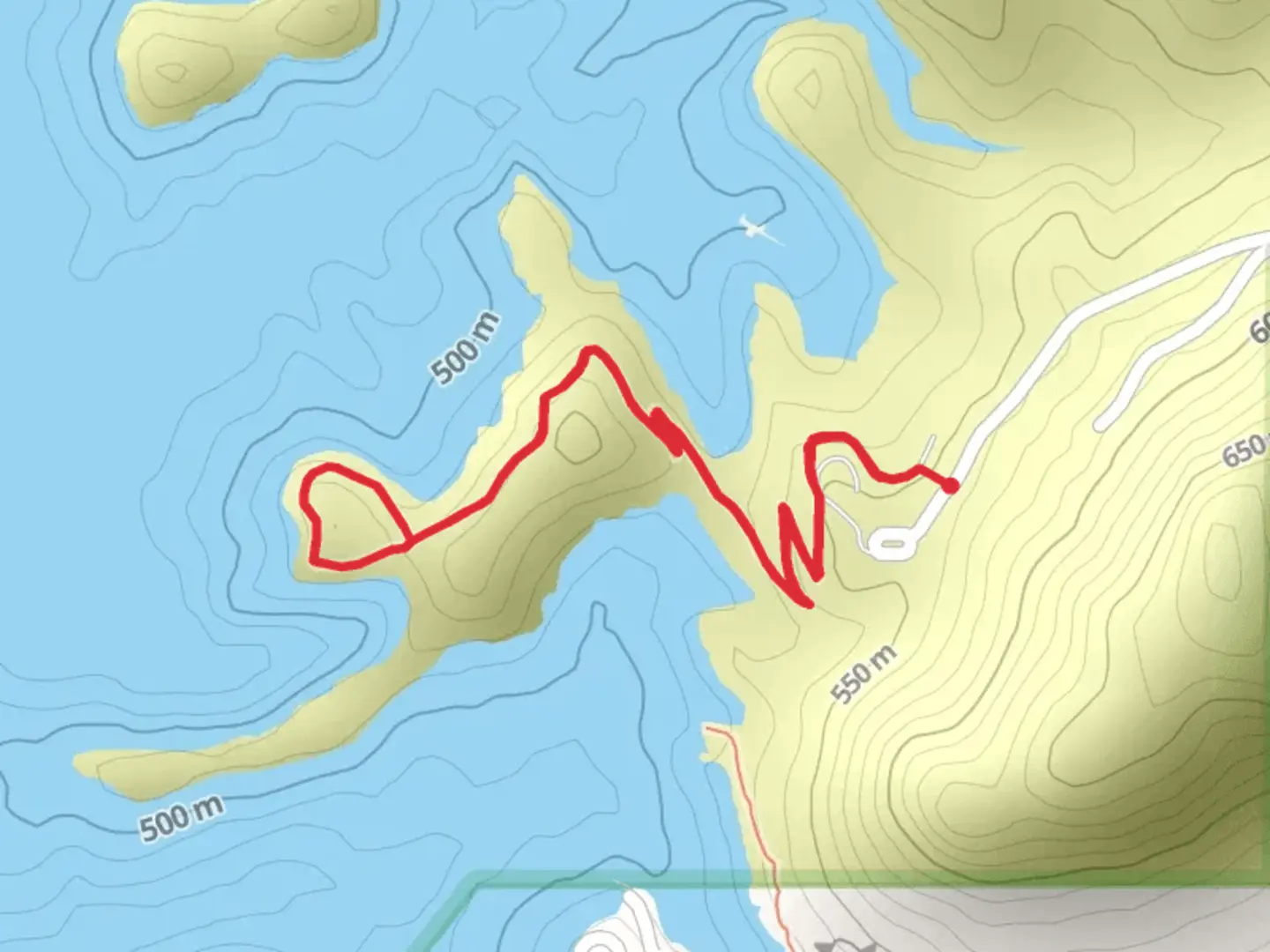 An image depicting the trail Honeymoon Cove Trail and its surrounding area.