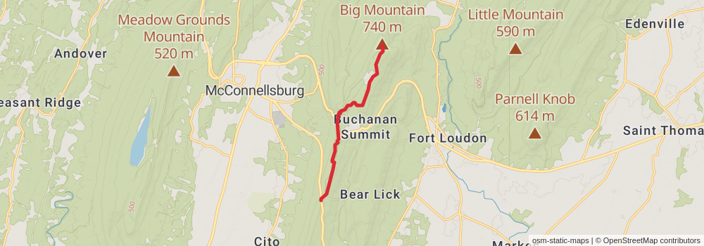 American Perimeter Trail - Northern Appalachian Primary stage 76 Map