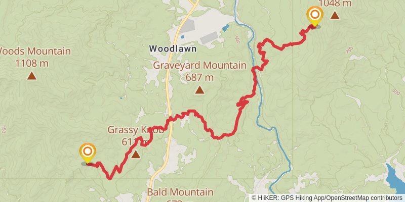 Mountains-to-Sea Trail stage 20 Map