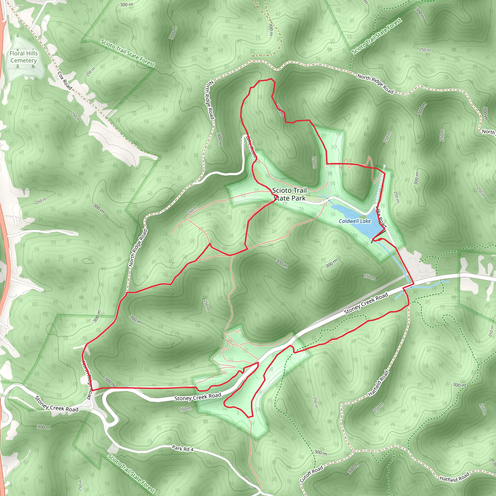 Caldwell Lake Loop via Buckeye Trail mobile static map