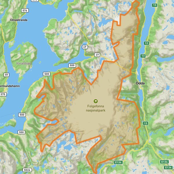 Folgefonna National Park mobile static map