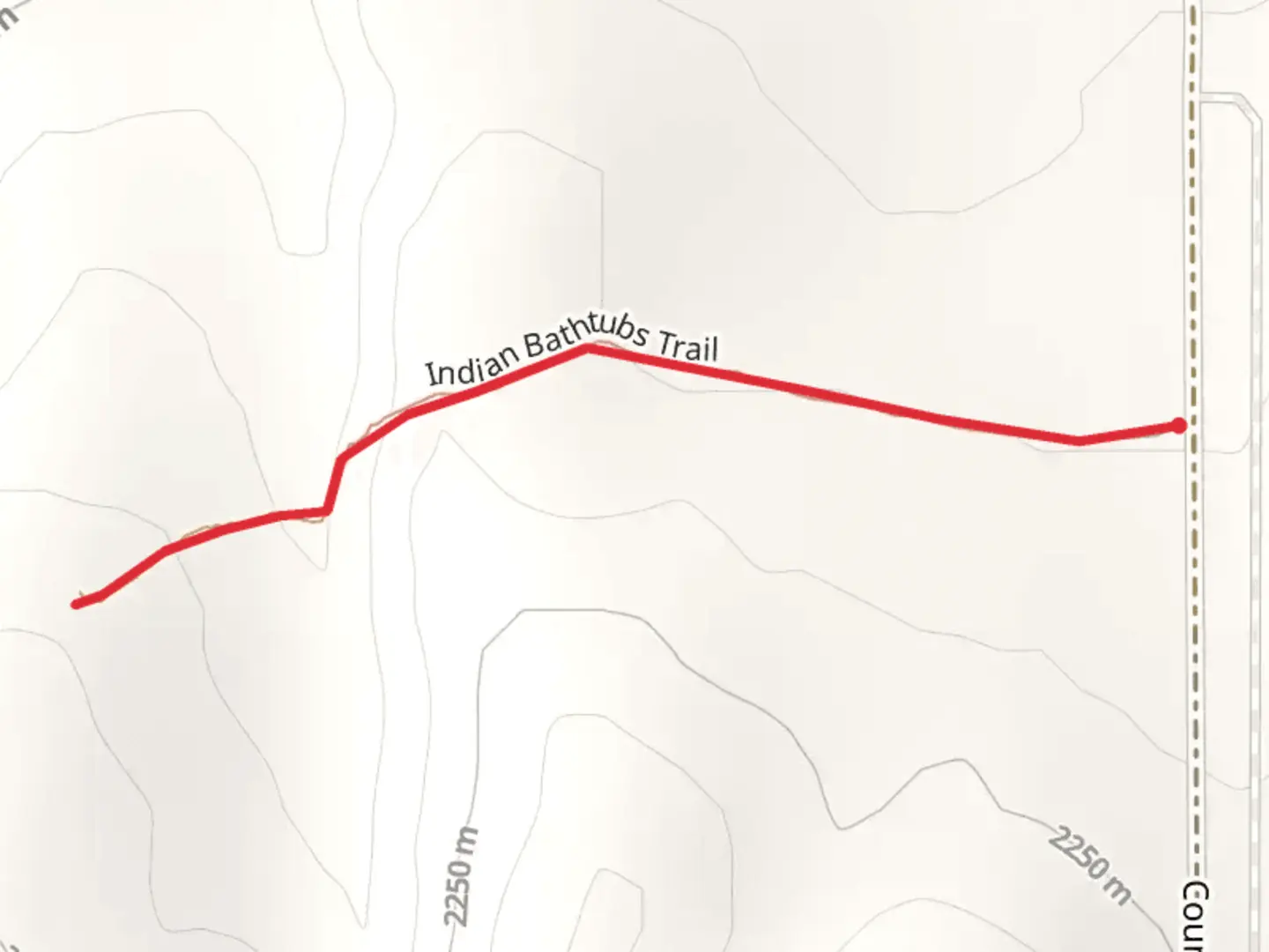 An image depicting the trail Indian Bathtubs Trail and its surrounding area.