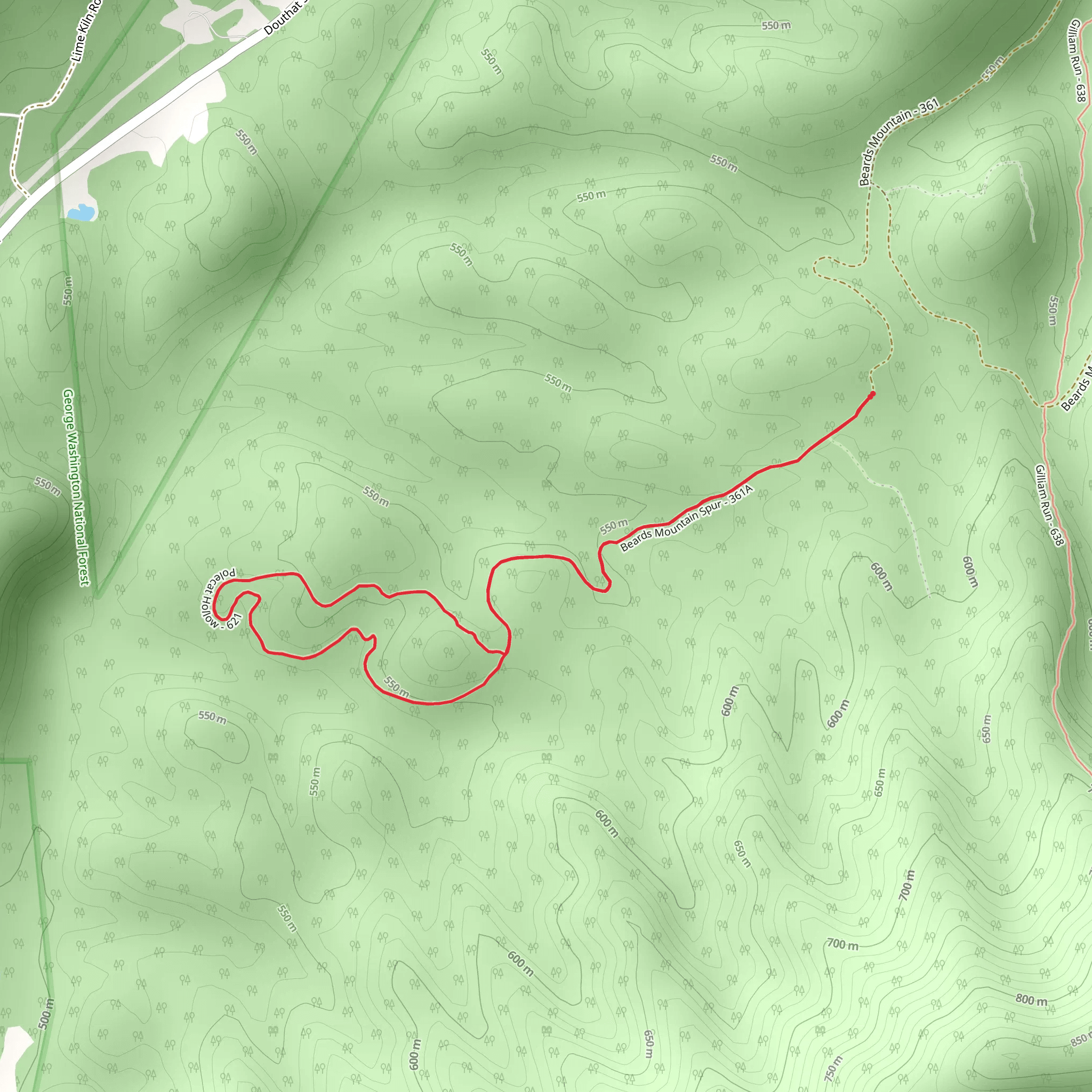 Polecat Hollow Trail mobile static map
