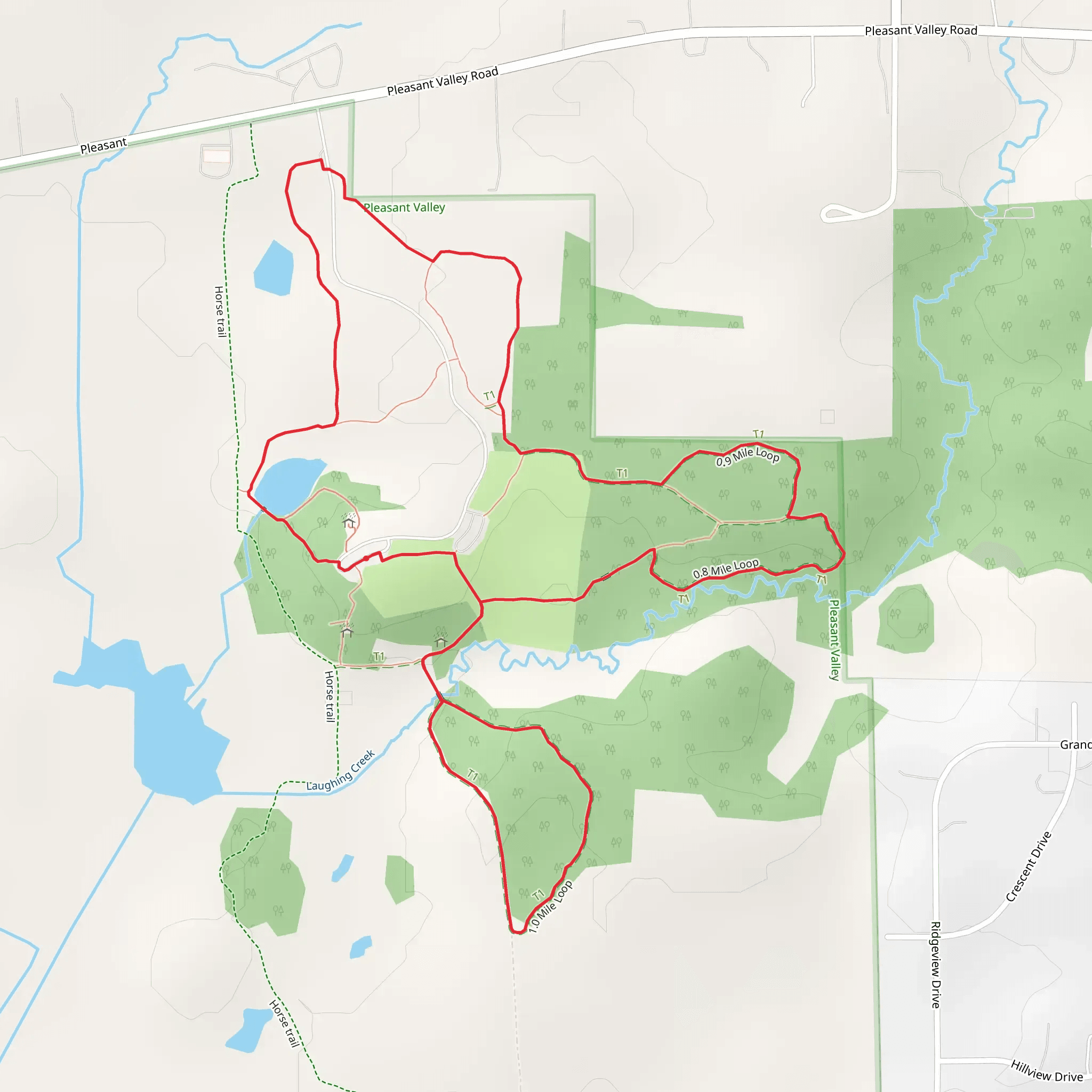 Hiking Path and Nature Loop Trail mobile static map