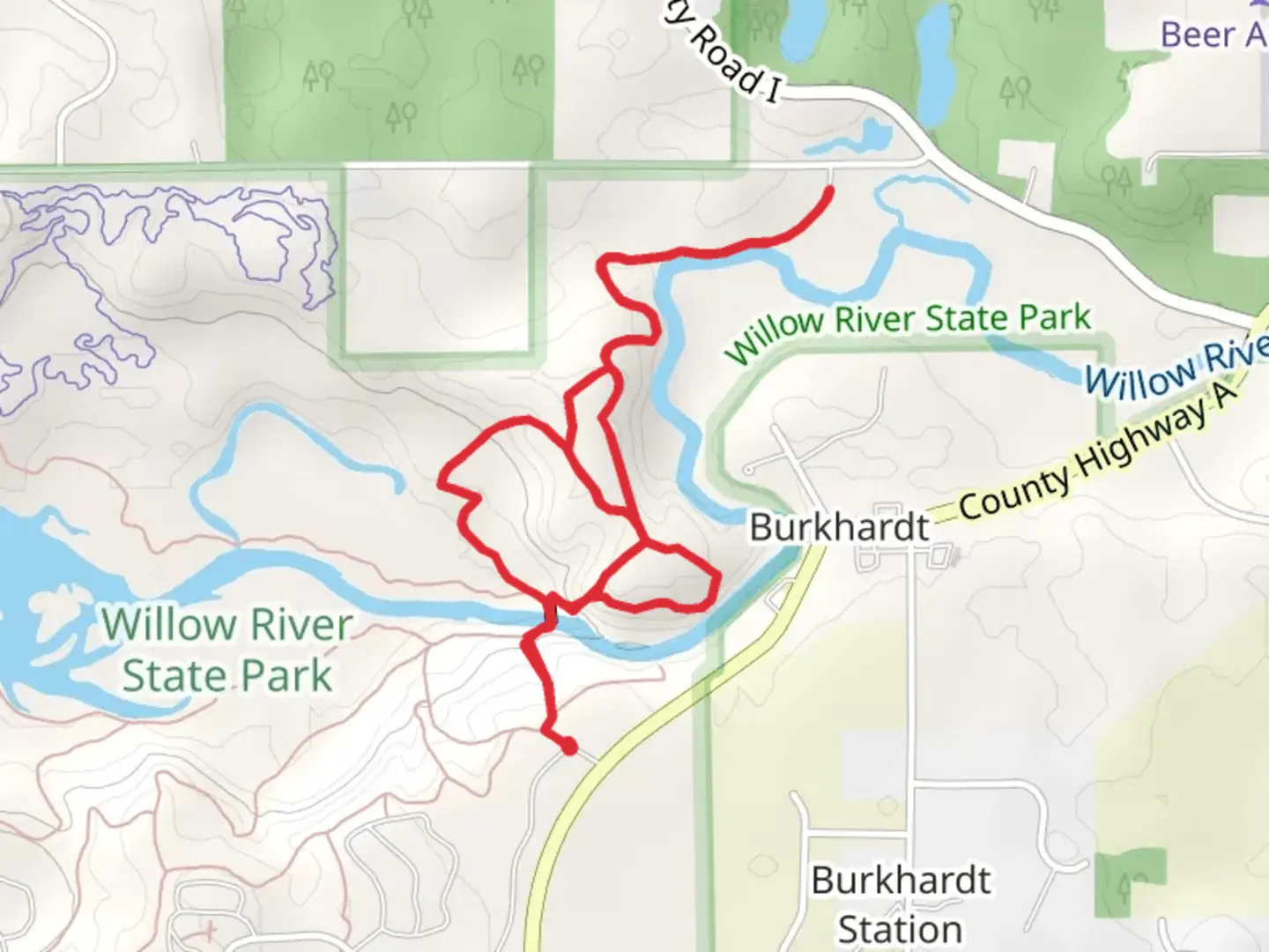 An image depicting the trail Burkhardt Loop Trail and its surrounding area.